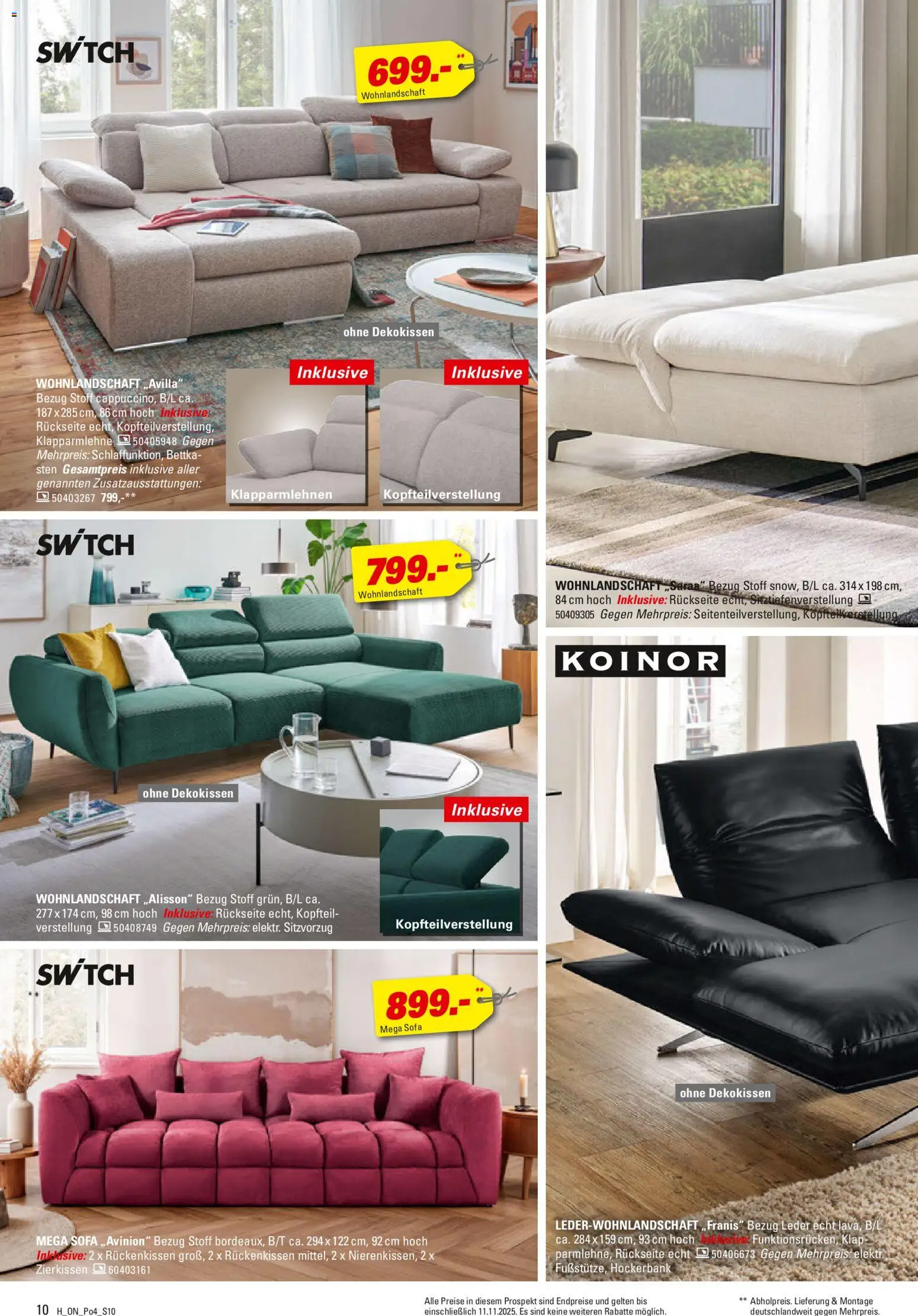 Höffner Prospekt 	 – gültig ab 28.10.2025 | Seite: 10 | Produkte: Wohnlandschaft, Sofa