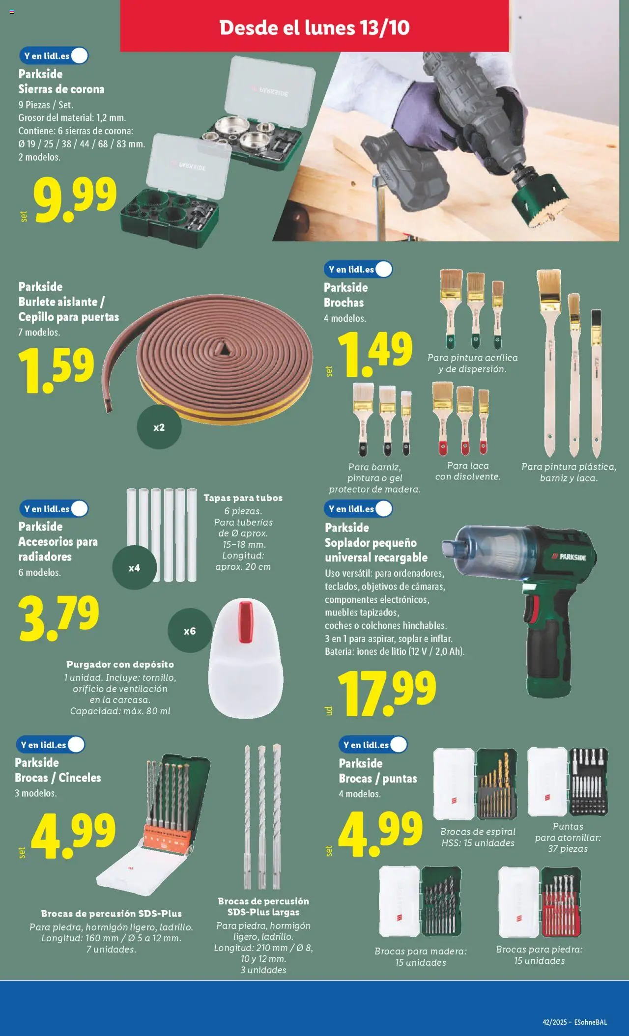 Lidl catálogo de bazar VAL │ válido desde el 13.10.2025 | Página: 7 | Productos: Cepillo, Muebles, Batería