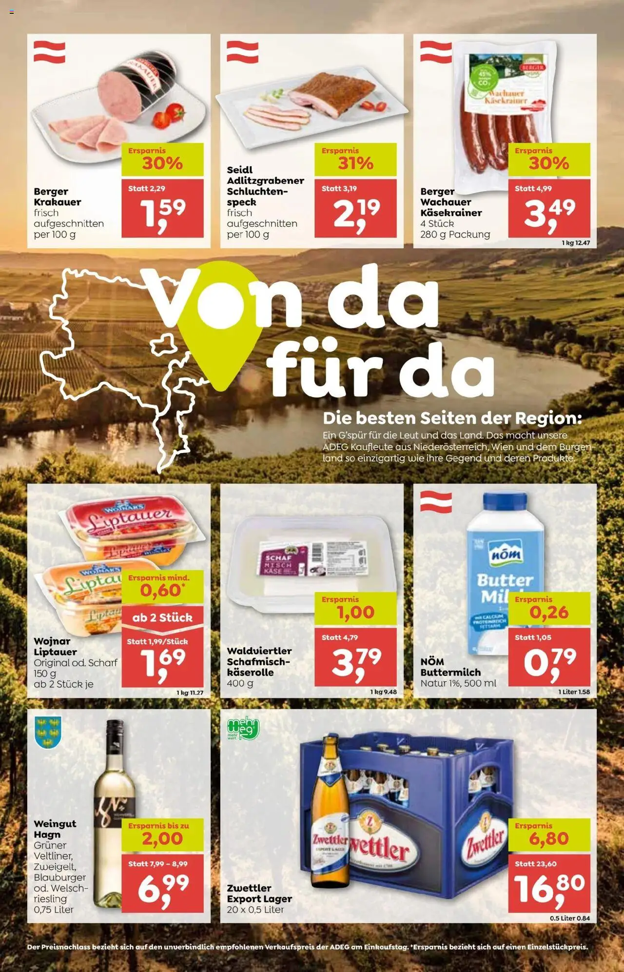 ADEG Flugblatt gültig ab 31.07.2025 | Seite: 6 | Produkte: Butter, Käse