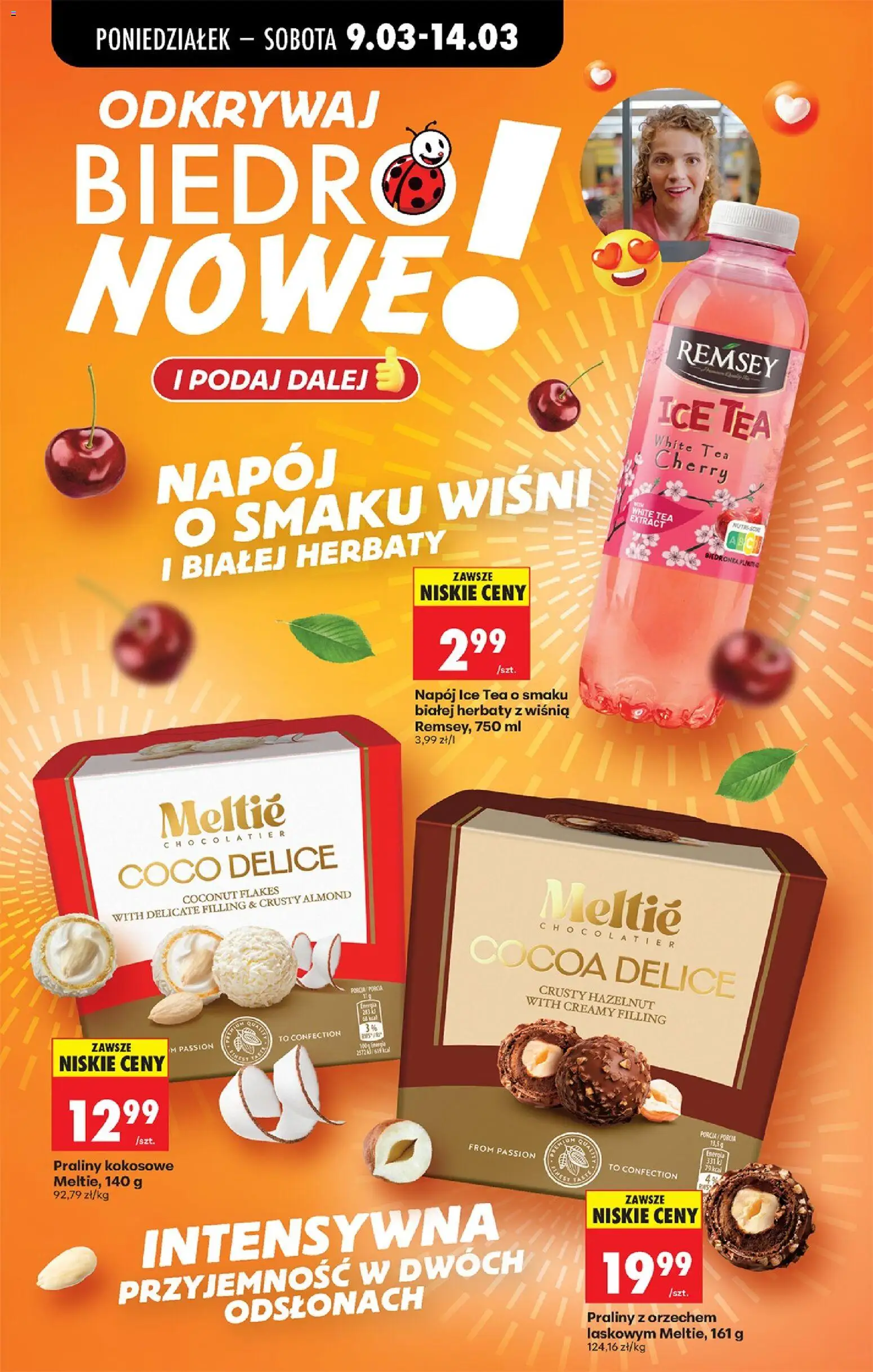 Biedronka gazetka od poniedziałku od 09.03.2026 | Strona: 51 | Produkty: Ice Tea, Praliny