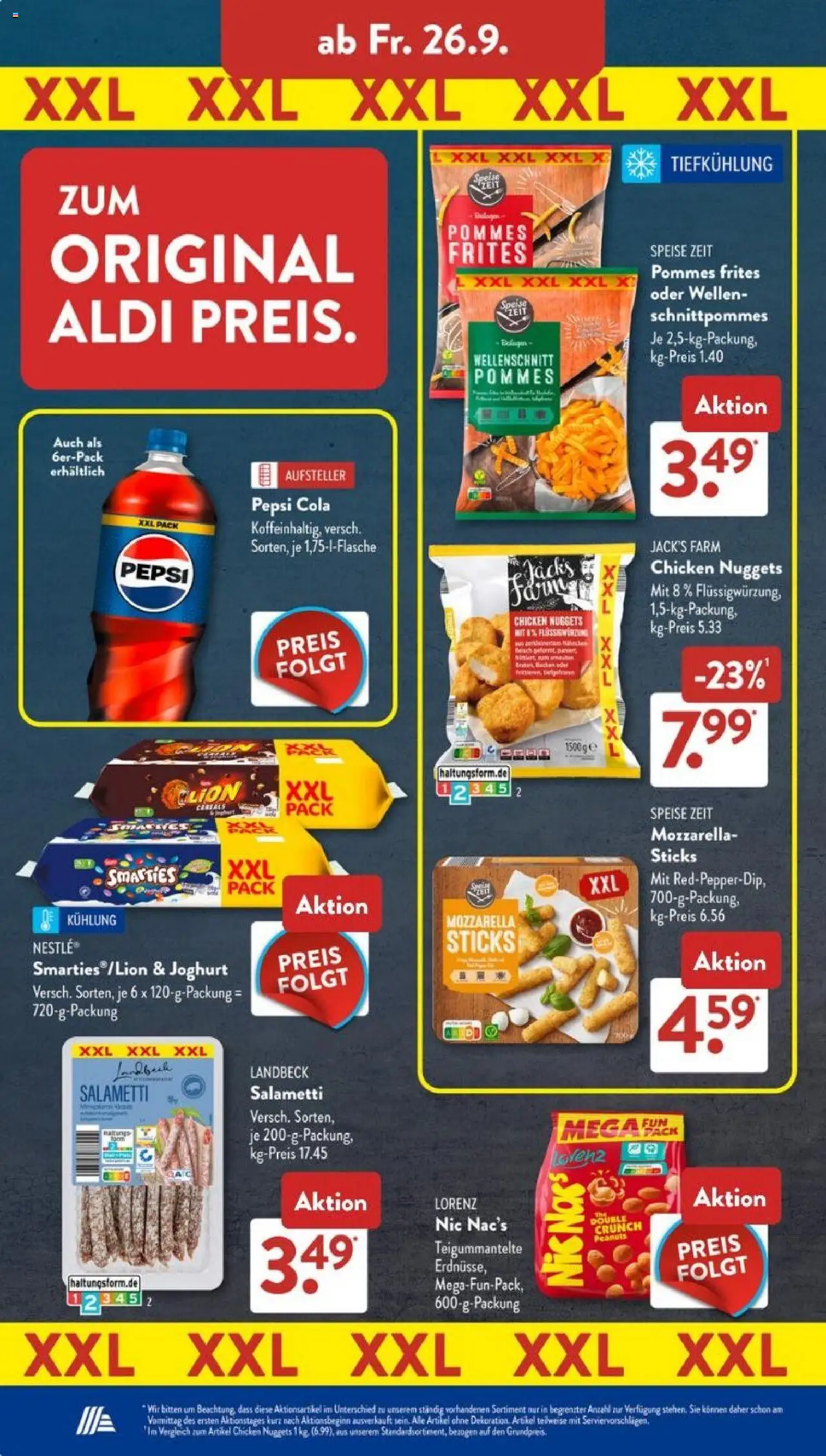 Aldi Süd Prospekt 	 – gültig ab 22.09.2025 | Seite: 16 | Produkte: Cola, Pommes, Pommes frites, Pepsi