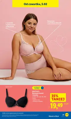 Pogląd oferty "esmara Biustonosz damski z koronką, rozmiary: 85C, 85D, 90C, 90D, 2 kolory" - ważna od 02.02.2026 | Strona: 33 | Produkty: Biustonosz