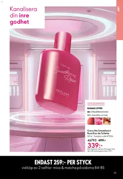 Every Me Sweetheart Rose Eau de Toilette, 50 ml. Sample code 47206. Blommig Chypre. Hög doftkoncentration litchi, rosenvatten, ren mysk - Förhandsvisning av reklamblad från butik Oriflame aktuell från 18.02.2026 | Sida: 85 | Produkter: Doft, Eau de toilette