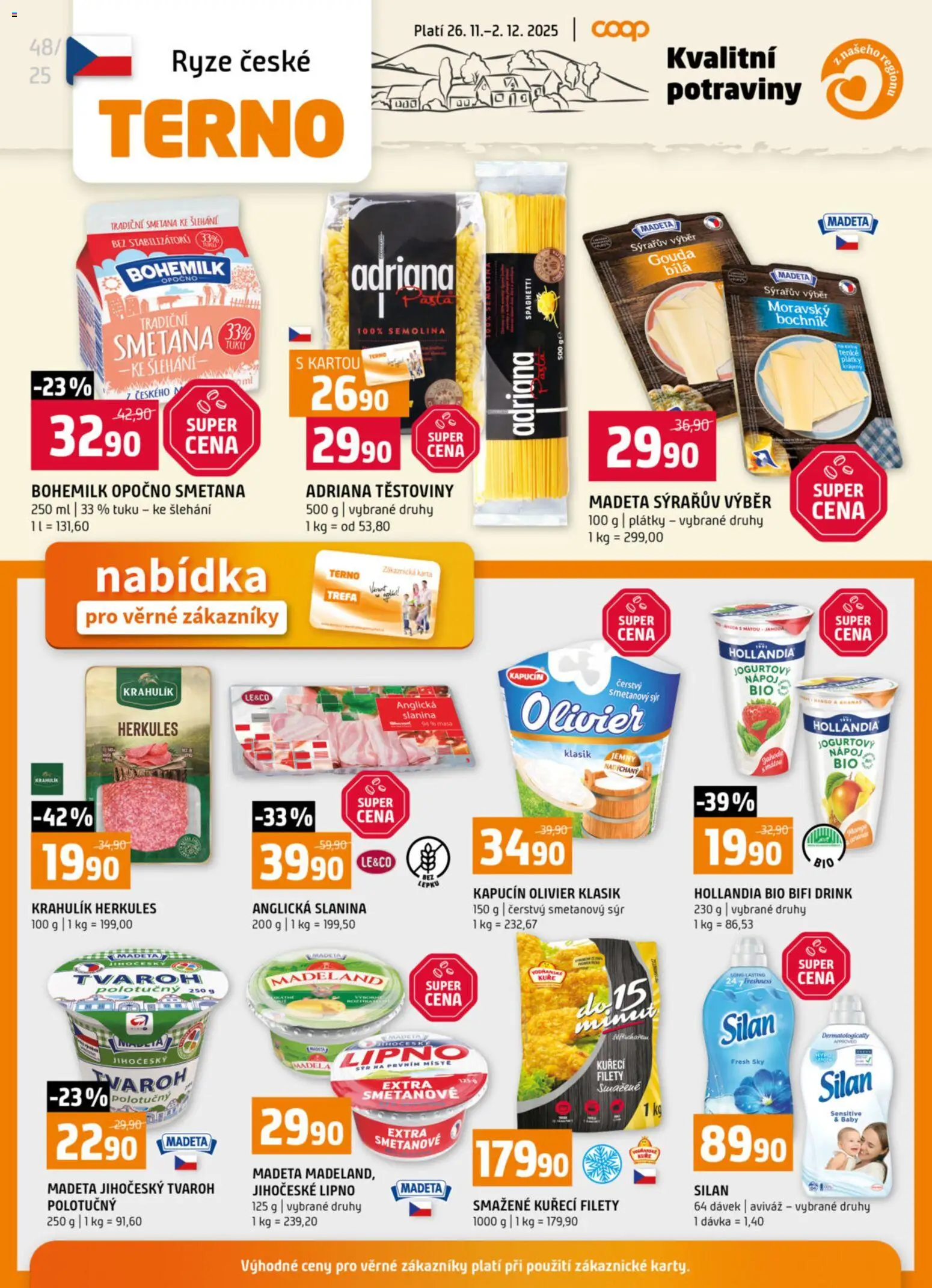 Terno leták - Prachatice od 26.11.2025 | Strana: 24 | Produkty: Rýže, Anglická slanina, Smetana ke šlehání, Smetanový sýr