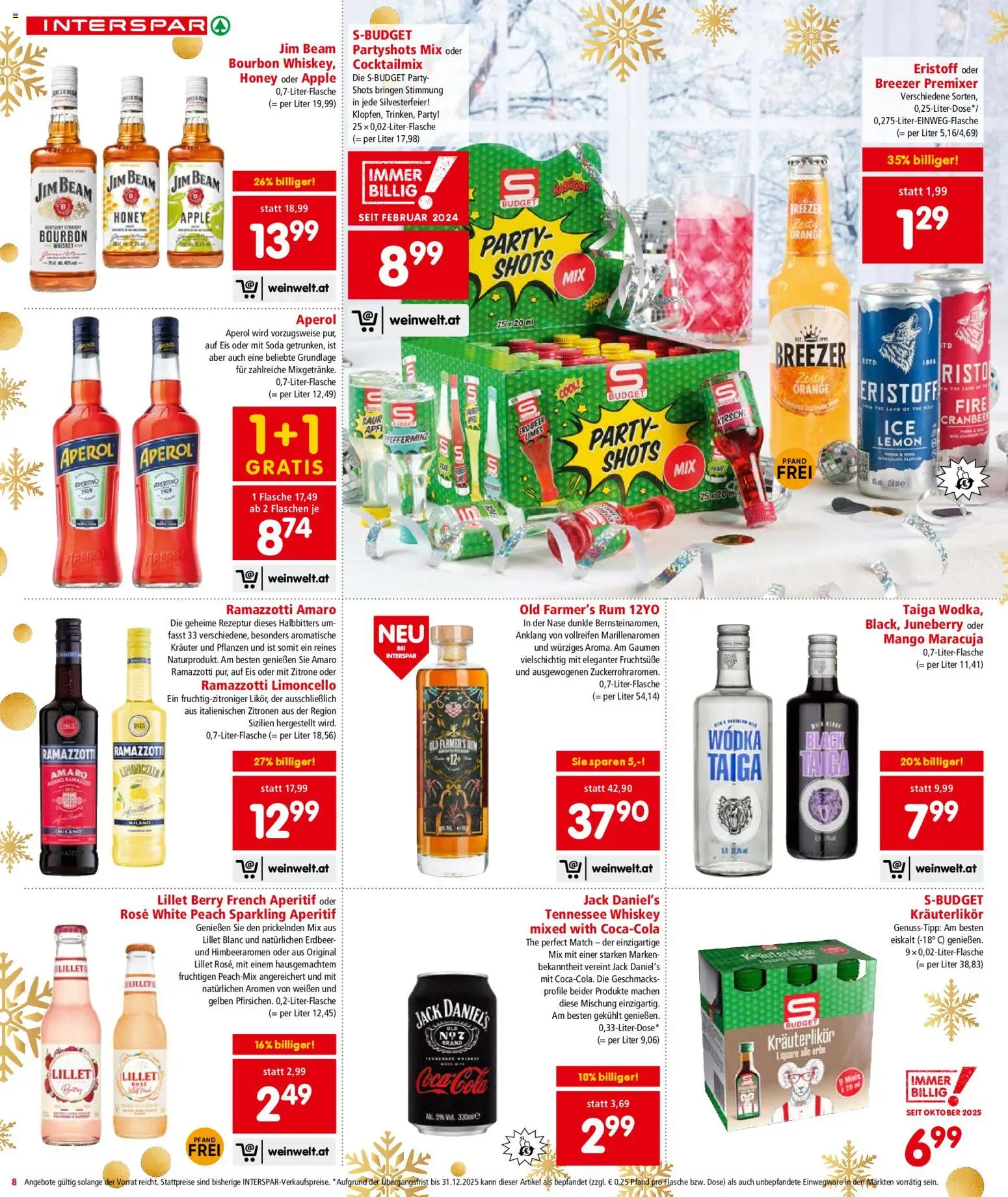Interspar Flugblatt - Niederösterreich gültig ab 22.12.2025 | Seite: 8 | Produkte: Whiskey, Eis, Mango, Bourbon