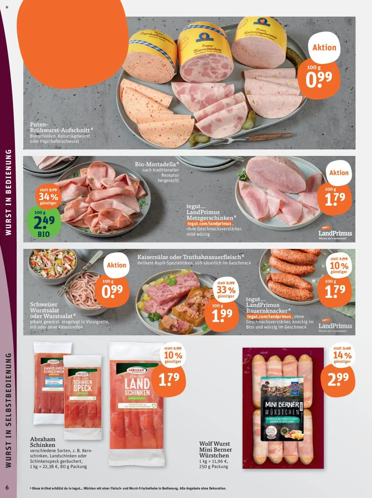 Tegut - Rheinland-Pfalz, Niedersachsen, Heidelberg - gültig ab dem 07.08.2025 | Seite: 8 | Produkte: Wurst, Schinken, Fleisch