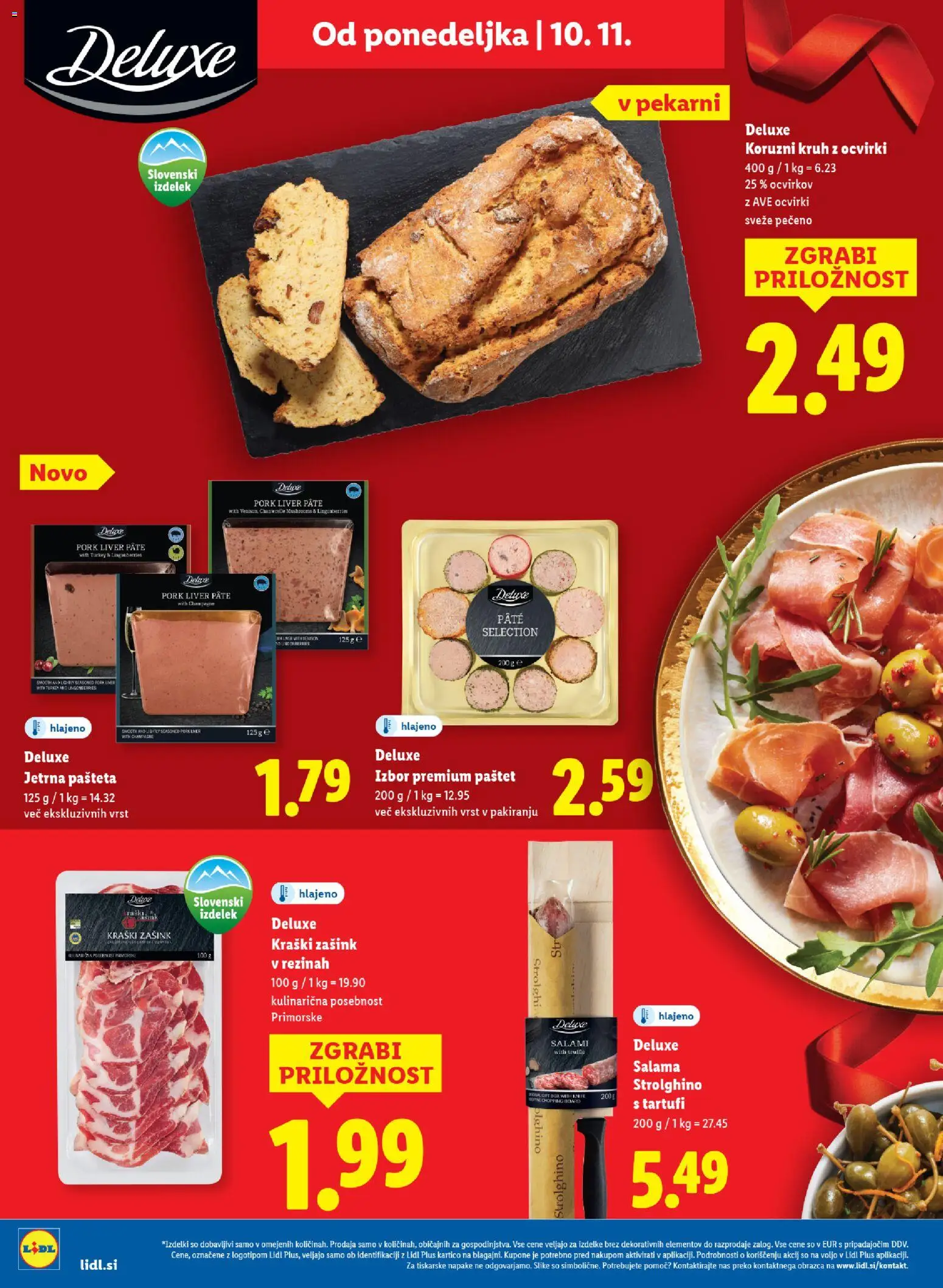 Novi Lidl katalog ponudbe – veljaven od 06.11.2025 | Stran: 52 | Izdelki: Pašteta, Ocvirki, Kruh, Salama