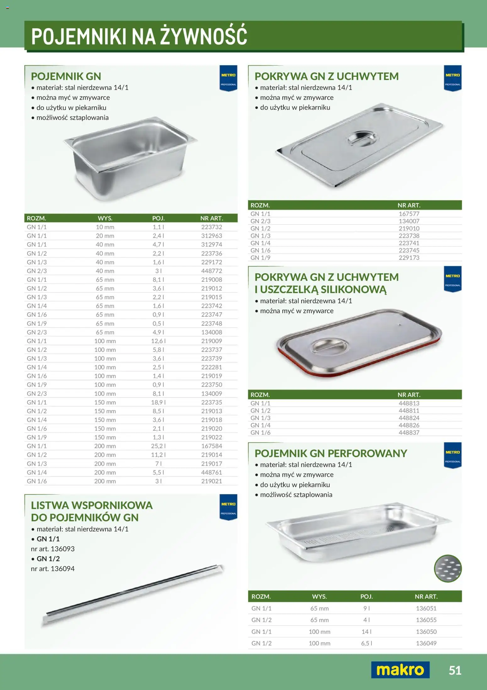 Makro Gazetka - Profesjonalna Gastronomia od 01.02.2026 | Strona: 51 | Produkty: Pojemniki na żywność