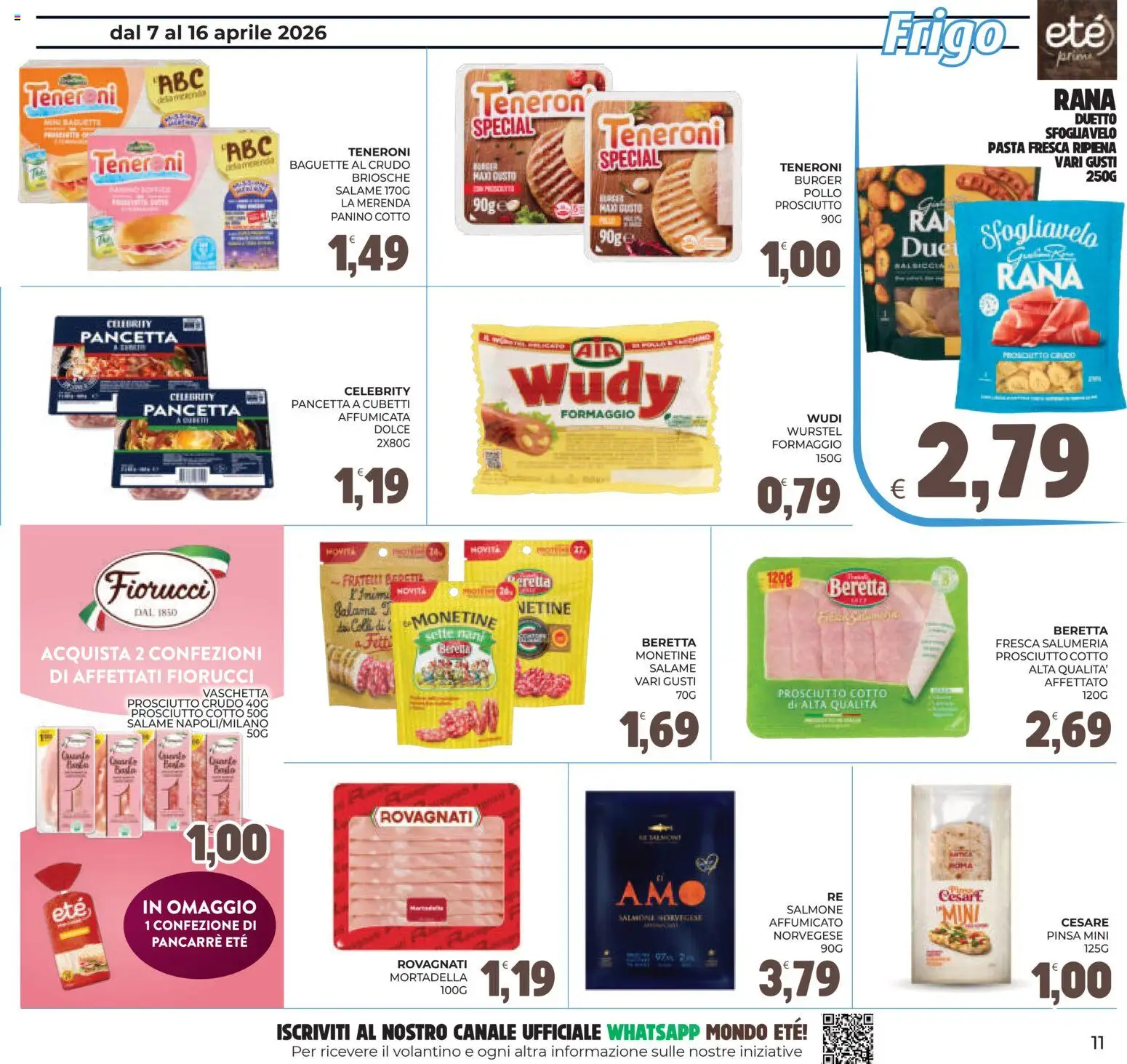 Volantino Eté del 07.04.2026 | Pagina: 11 | Prodotti: Salame, Salmone, Salsiccia, Mortadella