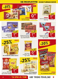 Katalog Konzum - Pregled kataloga iz trgovine Konzum, vrijedi od 11.03.2026 | Stranica: 38 | Proizvodi: Flips, Dorina, Keksi, Čokolada