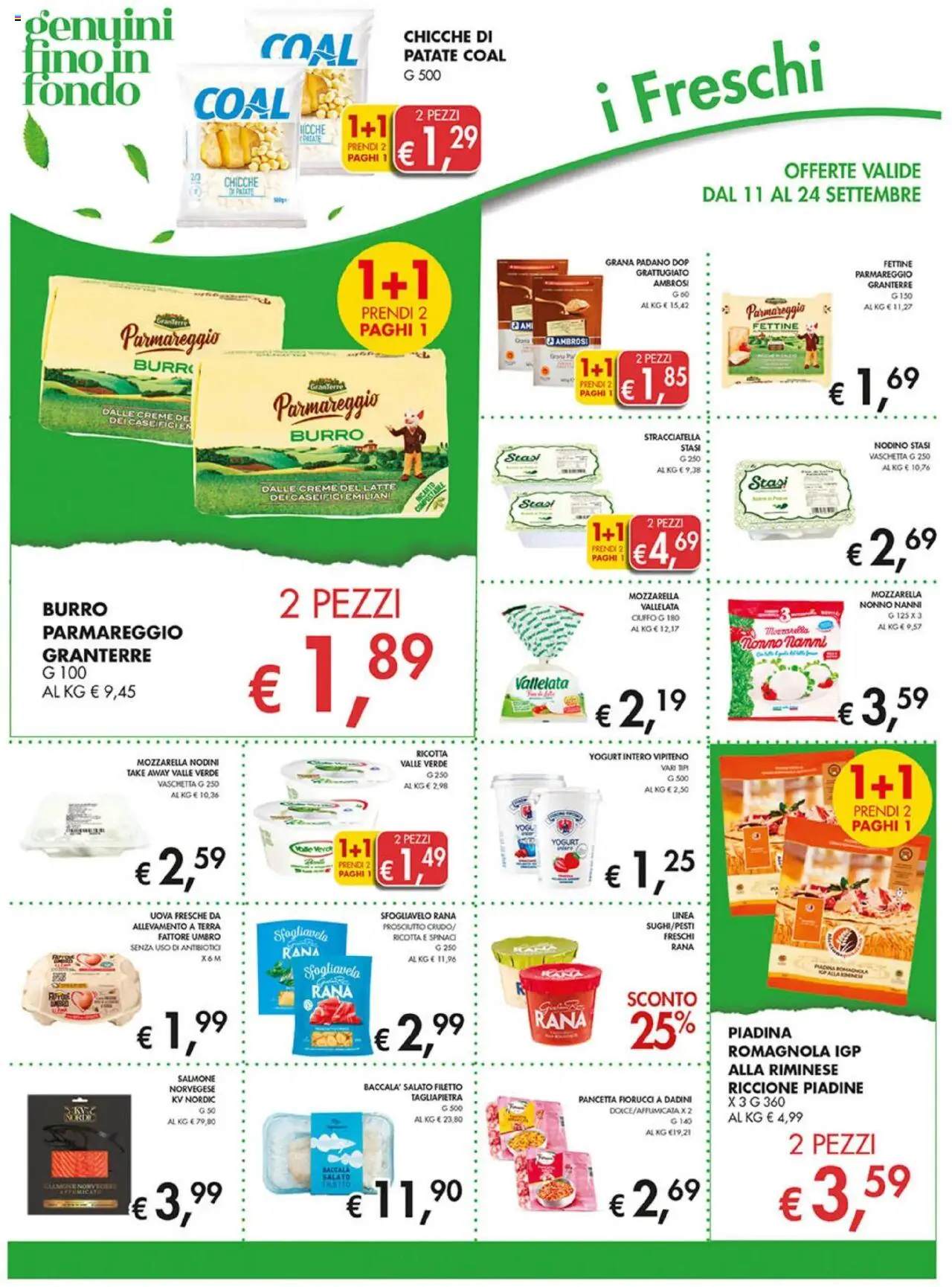 Volantino Coal del 11.09.2025 | Pagina: 8 | Prodotti: Pancetta, Mozzarella, Grana Padano, Terra