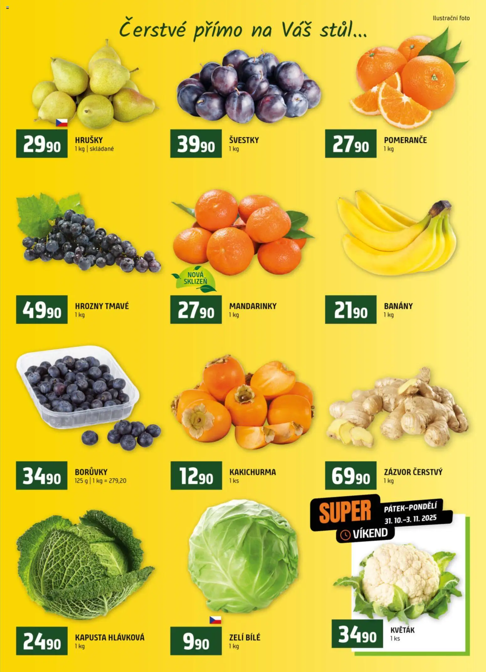 Terno leták od 29.10.2025 | Strana: 3 | Produkty: Pomeranče, Banány, Květák, Zázvor