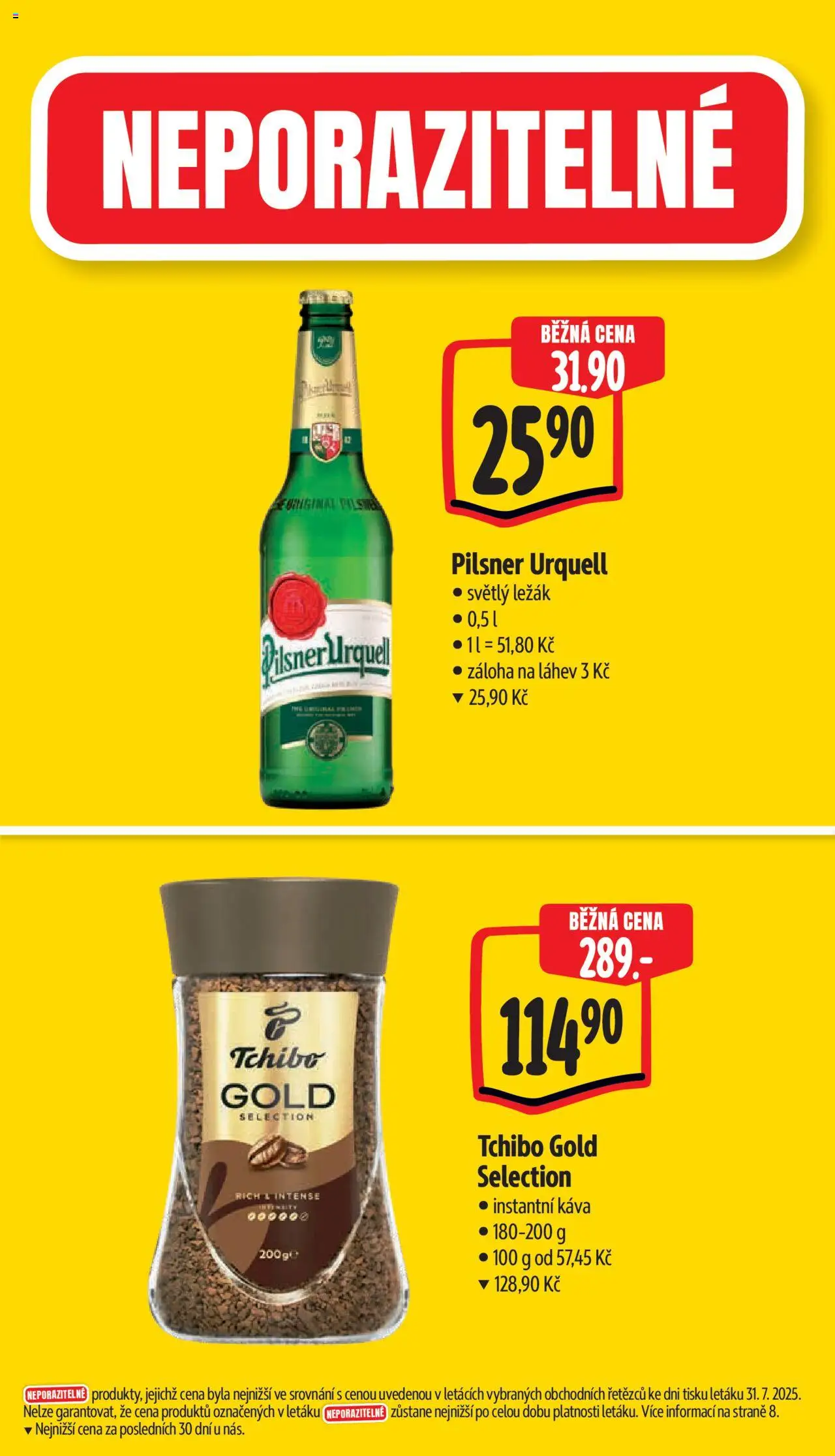 Albert leták - Supermarket - Letňany od 06.08.2025 | Strana: 4 | Produkty: Instantní káva, Pilsner, Pilsner Urquell, Láhev