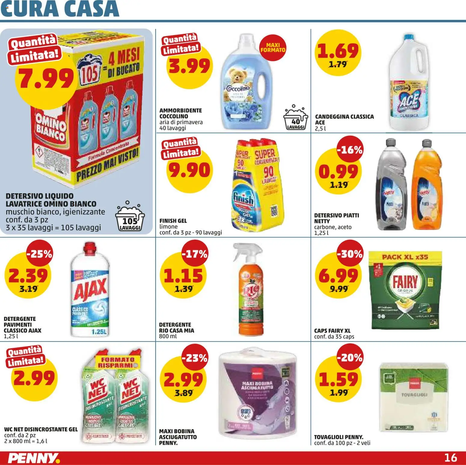 Volantino PENNY del 23.04.2026 | Pagina: 16 | Prodotti: Limone, Lavatrice, Asciugatutto, WC