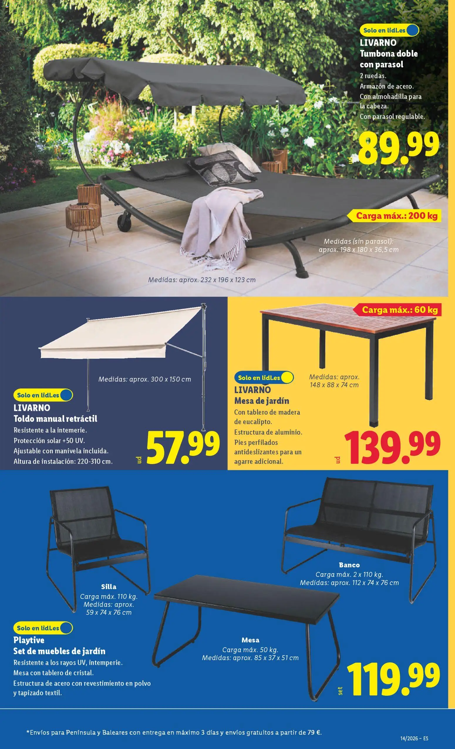 Lidl folleto de bazar │ válido desde el 30.03.2026 | Página: 5 | Productos: Muebles, Mesa, Silla, Muebles de jardín