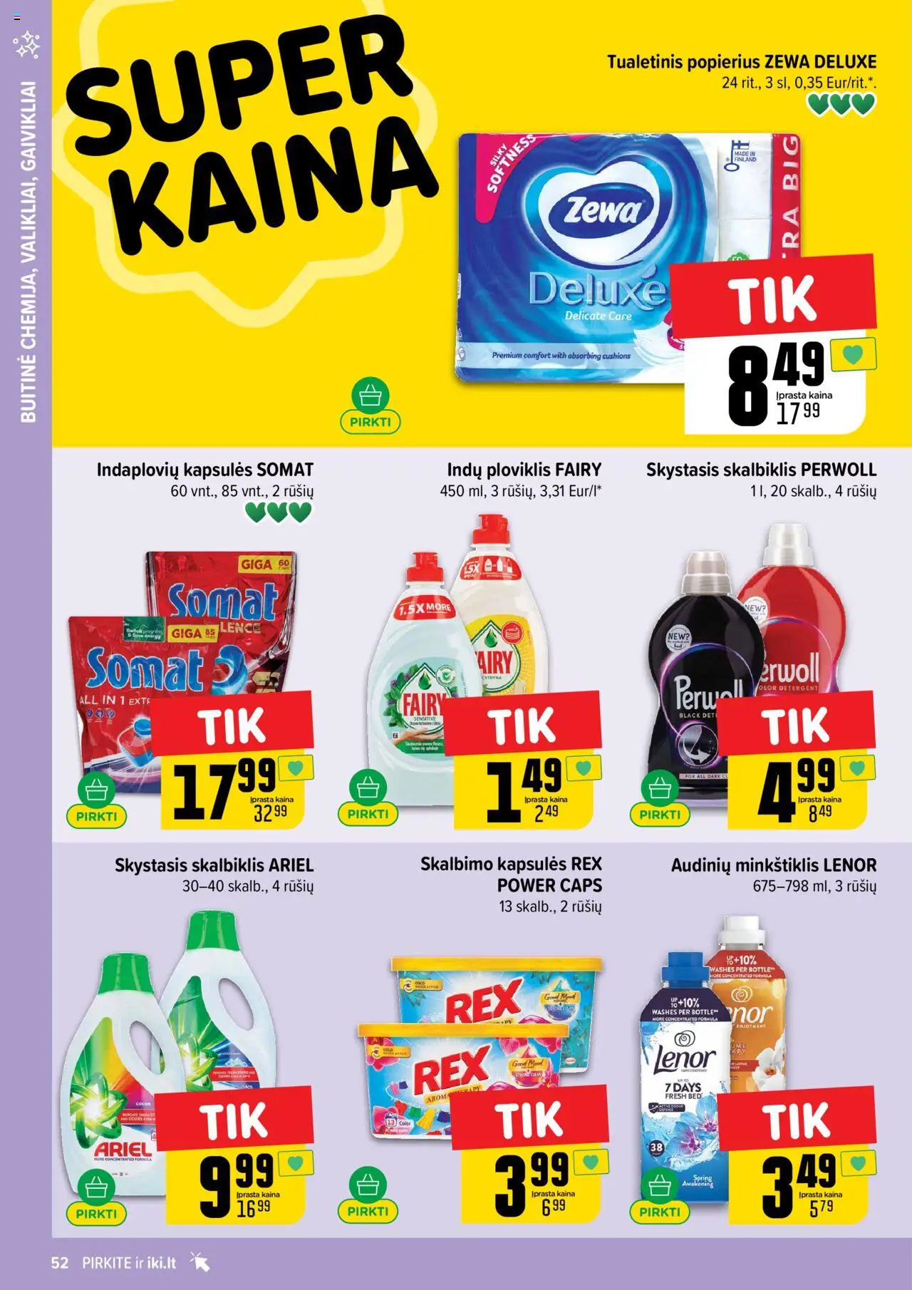 IKI akcijos nuo 15.09.2025 | Puslapis: 52 | Prekių: Ploviklis, Tualetinis popierius