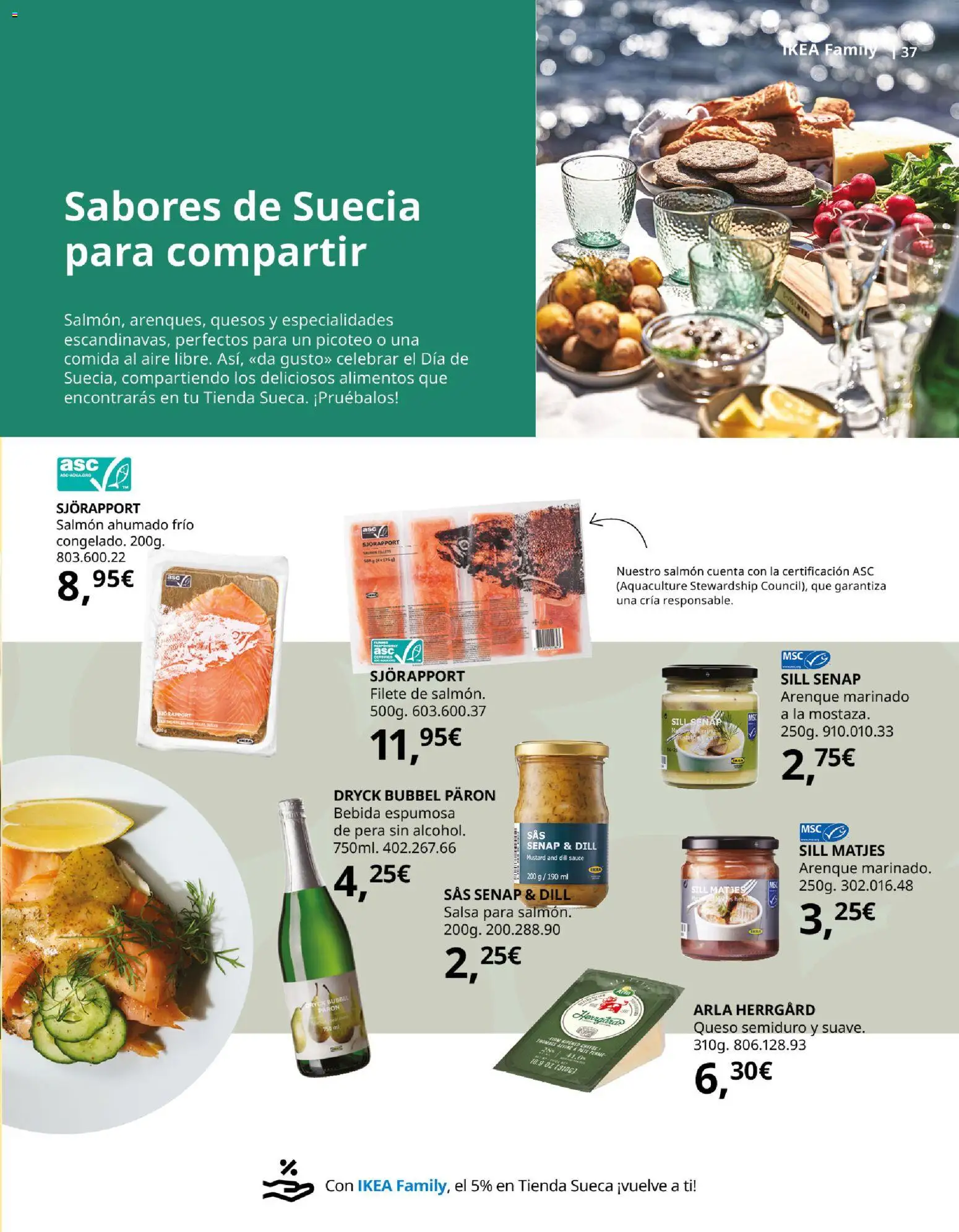 Catálogo IKEA Family │ válido desde el 01.04.2026 | Página: 37 | Productos: Queso, Salmón ahumado, Filete, Κούβα