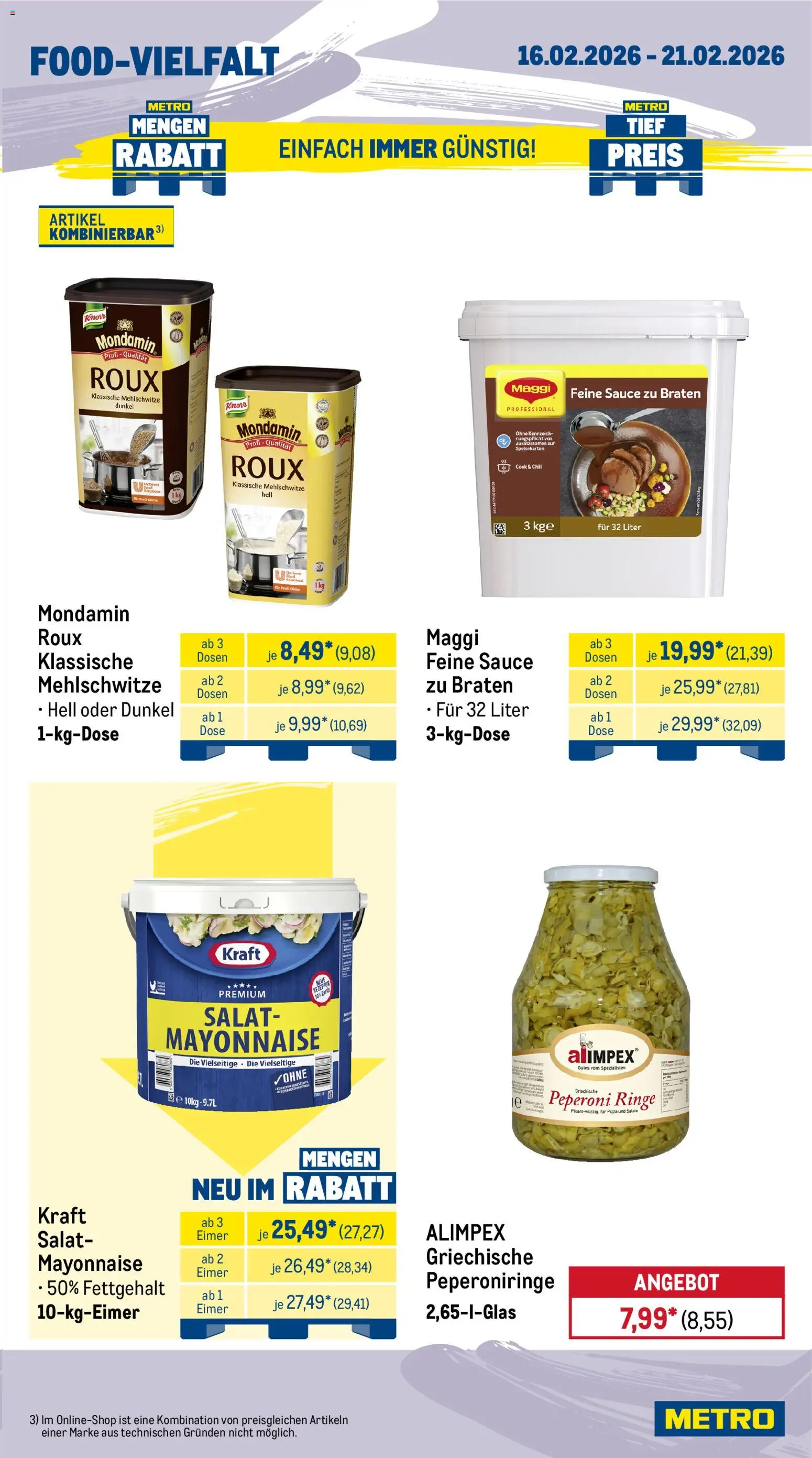 Metro Wochen-Angebote Gastro – gültig ab 16.02.2026 | Seite: 13 | Produkte: Maggi, Knorr, Mayonnaise, Pizza