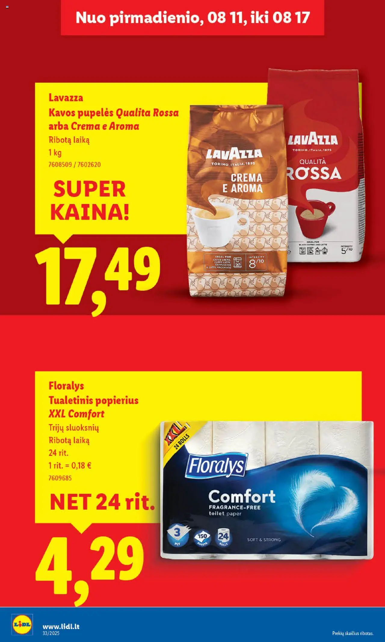 LIDL - Leidinys│galioja nuo 11.08.2025 | Puslapis: 22 | Prekių: Pupelės, Kavos pupelės, Tualetinis popierius
