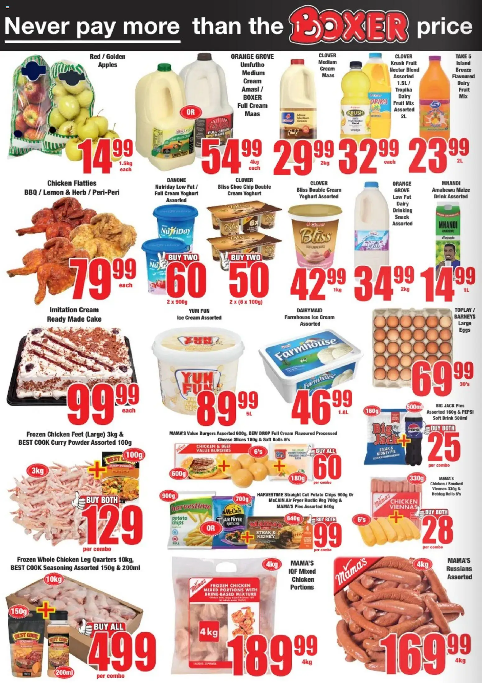 New Boxer catalogue – valid from 09.03.2026 | Page: 2 | Products: Chicken, Burgers, Seasoning, Ice cream
