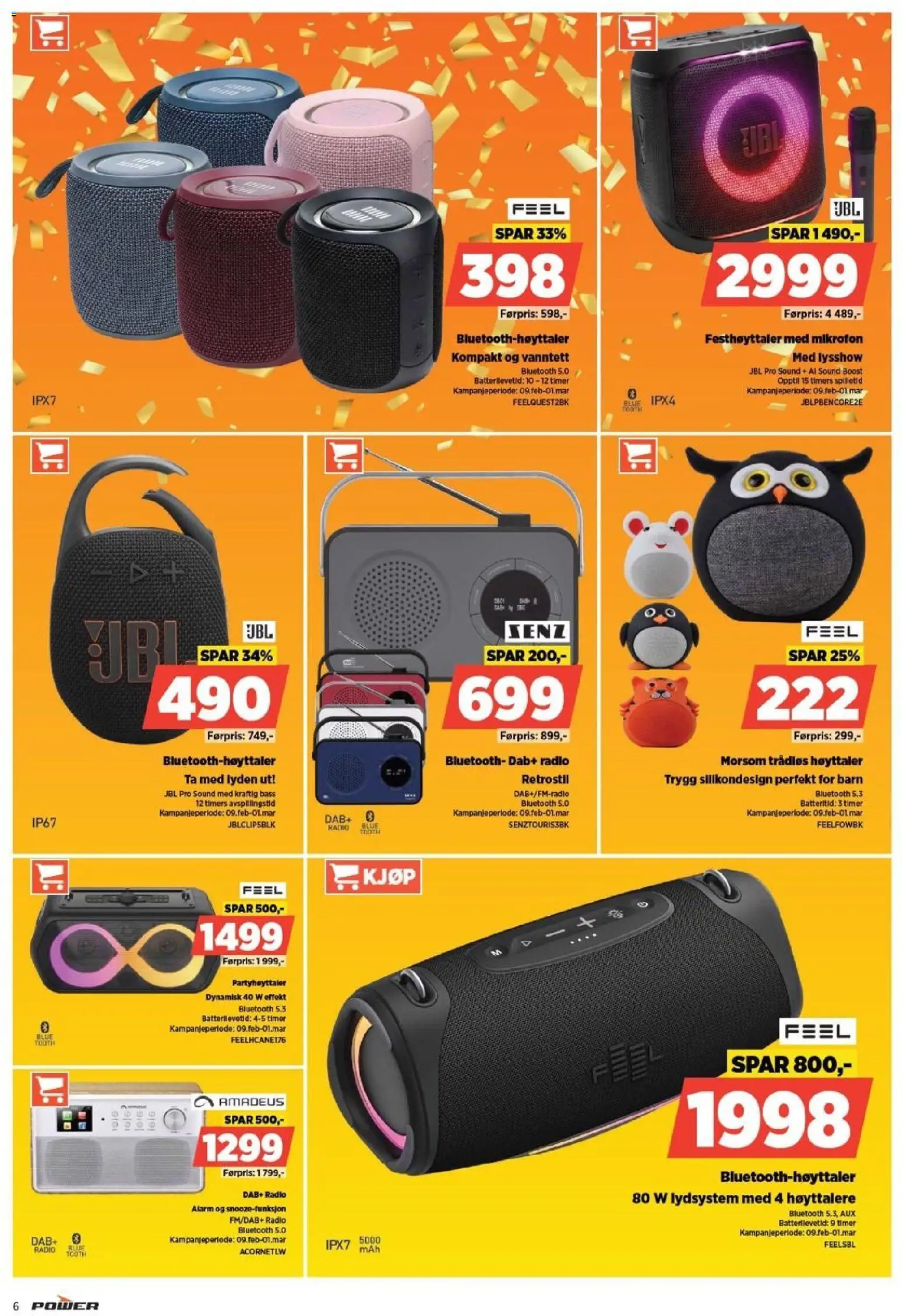 {H1} | Side: 6 | Produkter: Radio, Mikrofon, Høyttaler, Суміш дитяча