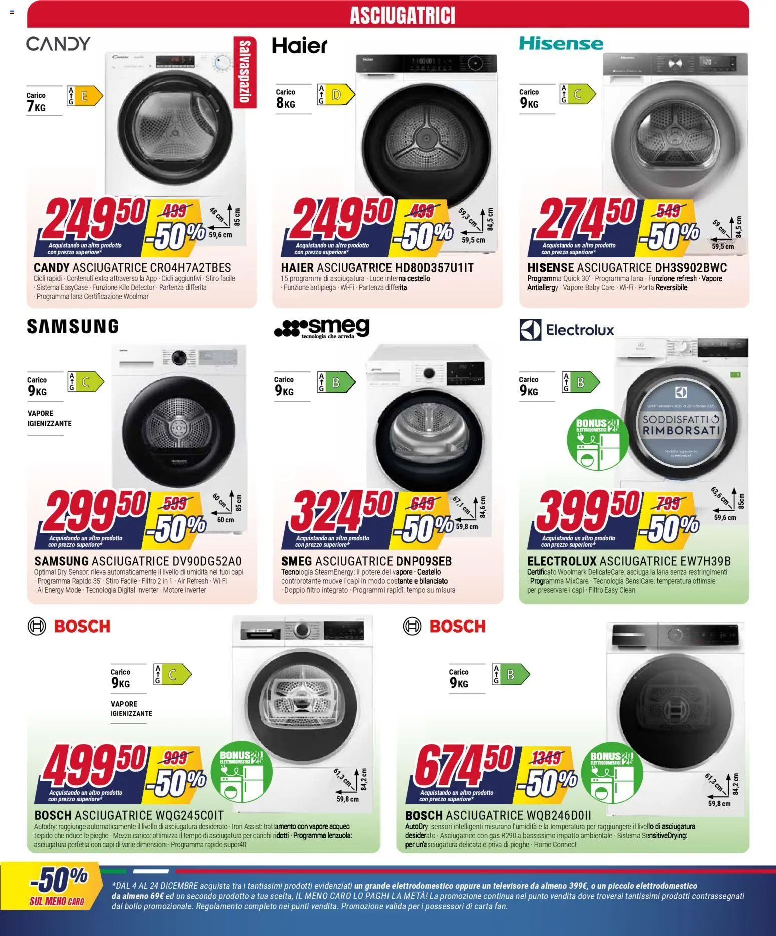 Volantino Trony del 04.12.2025 | Pagina: 5 | Prodotti: Asciugatrice, Lenzuola, Samsung