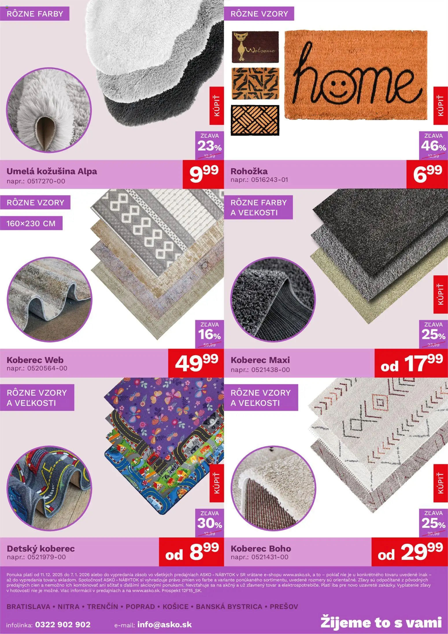 Nové ASKO nábytok akcie – leták je platný od 11.12.2025 | Strana: 5 | Produkty: Nábytok, Rohožka, Detský koberec, Koberec