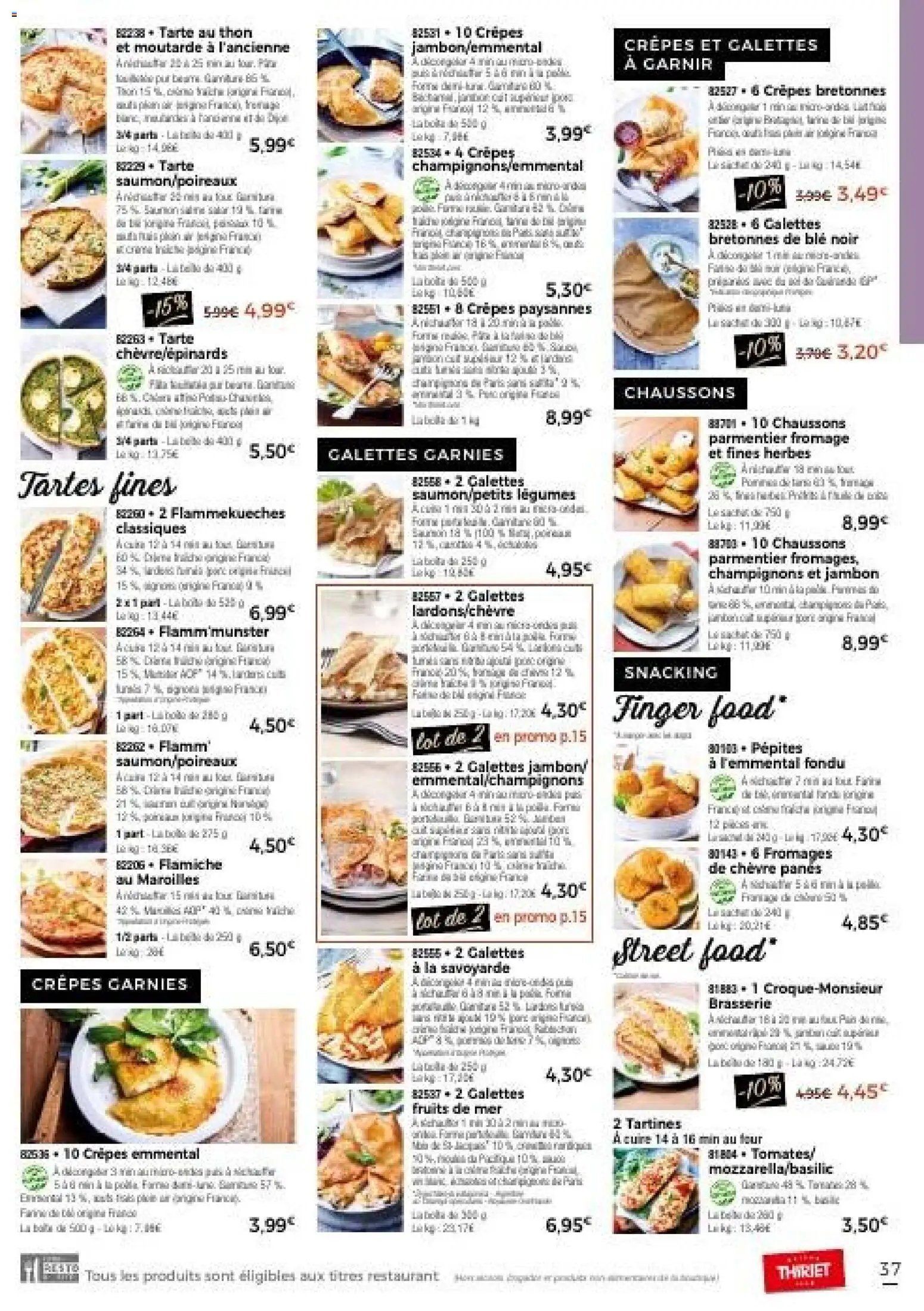 {H1} | Page: 37 | Produits: Emmental, Mozzarella, Thon, Moutarde