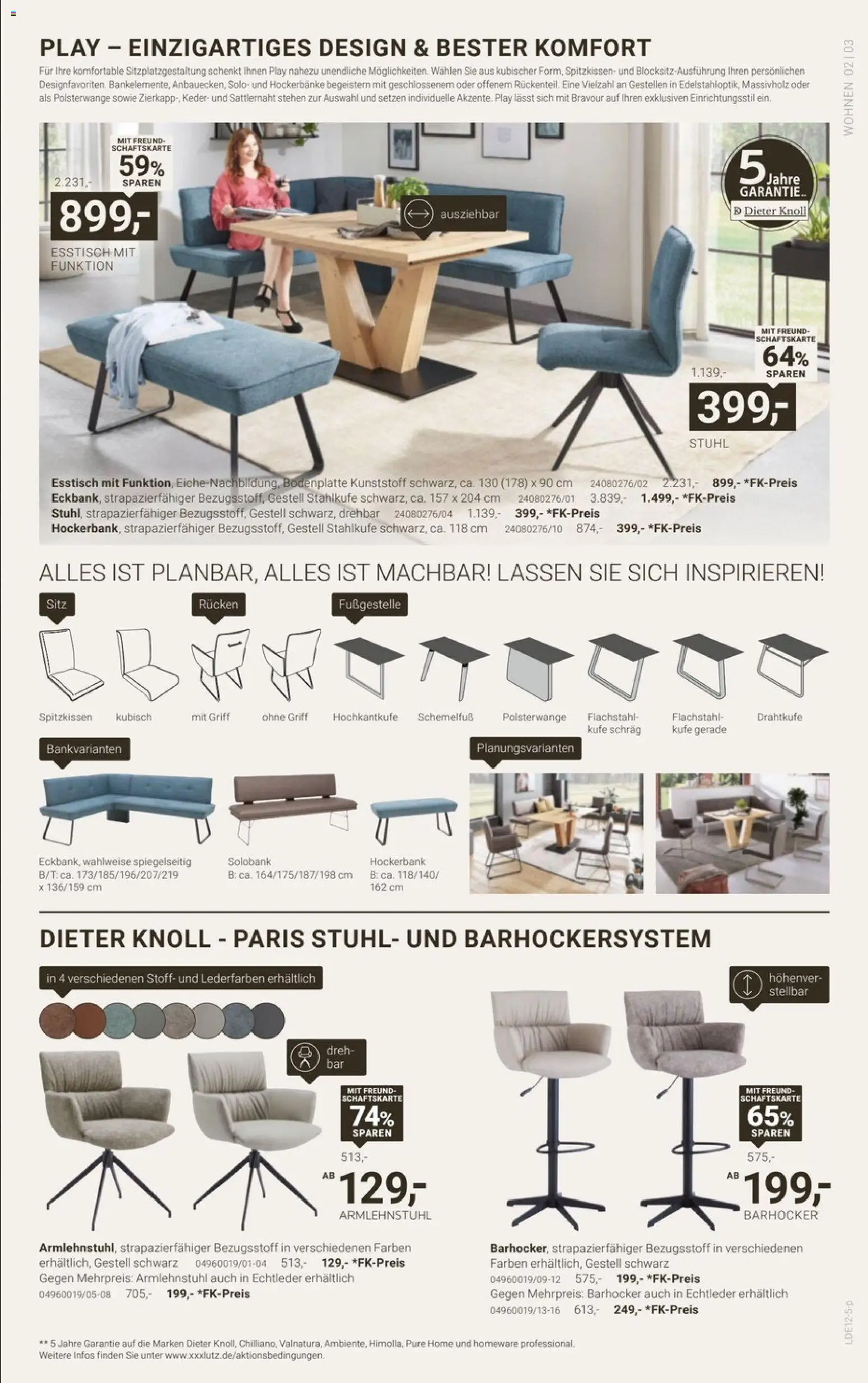 XXXL Lutz - Dieter Knoll Spezial – gültig ab 20.12.2025 | Seite: 3 | Produkte: Esstisch, Barhocker, Stuhl