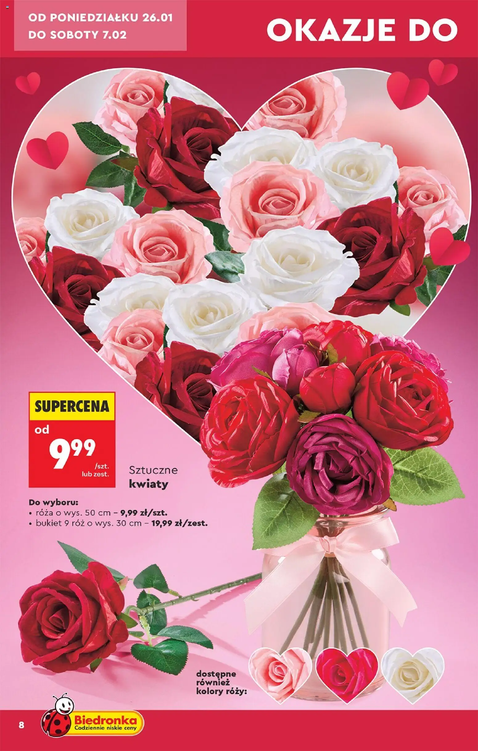 Biedronka gazetka - Hity i inspiracje od 24.01.2026 | Strona: 10 | Produkty: Róż, Kwiaty