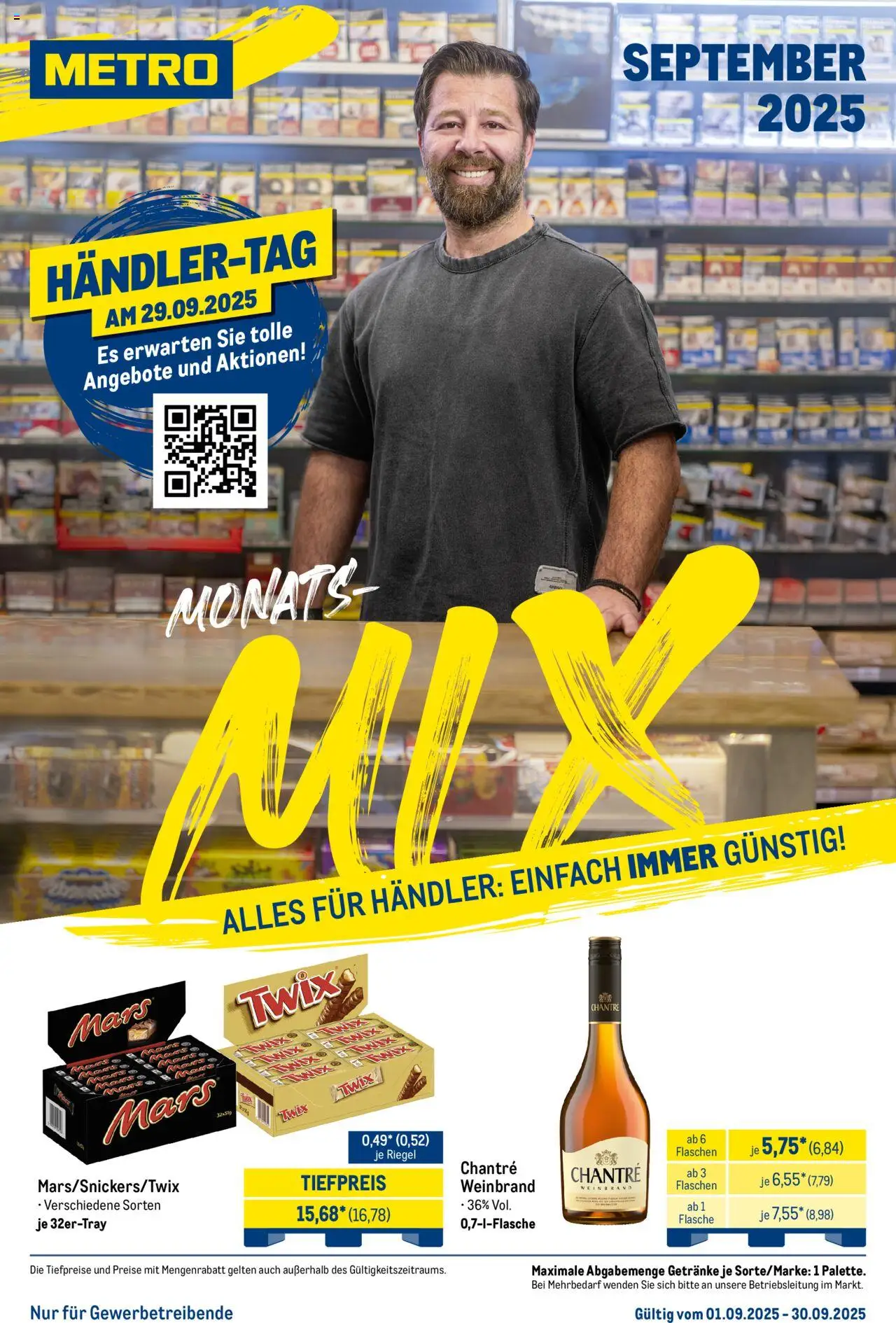Metro  Monats-Mix - gültig ab dem 01.09.2025 | Seite: 1 | Produkte: Mars, Twix, Chantré