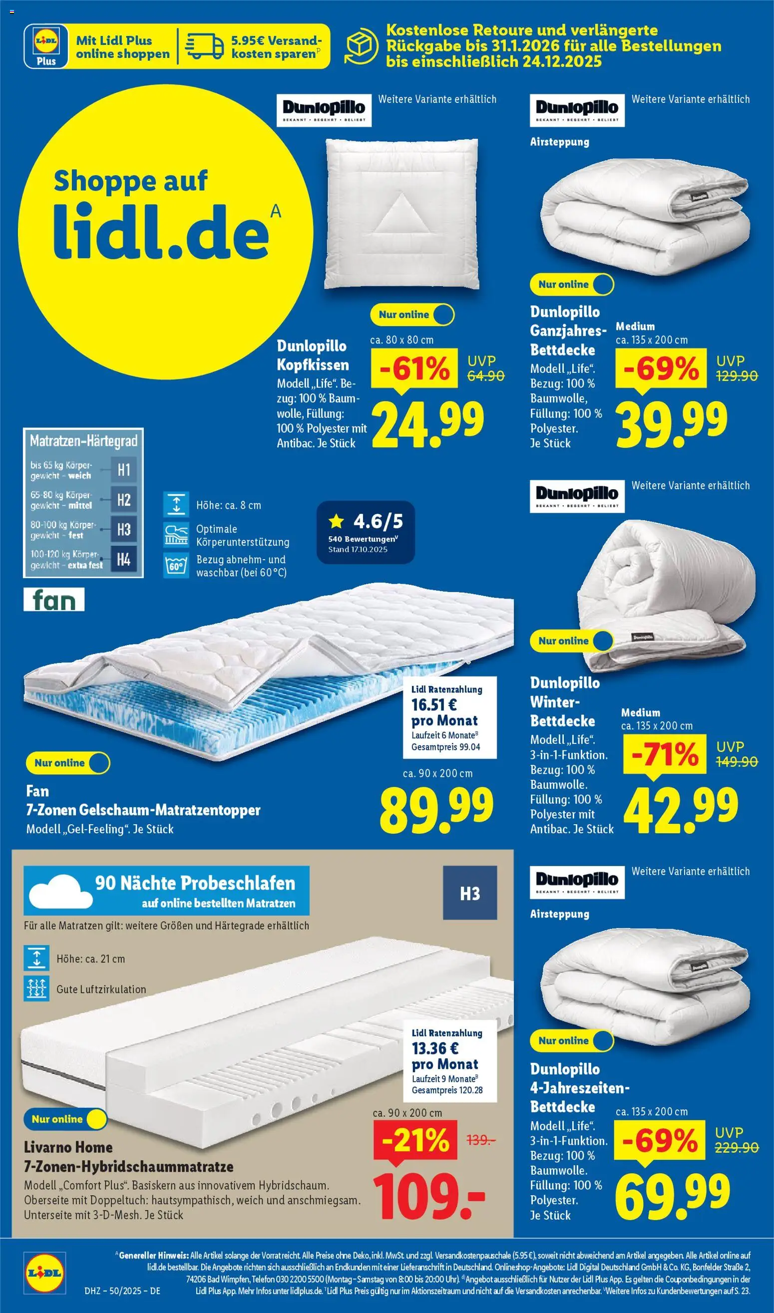 Lidl Prospekt Hilders – gültig ab 08.12.2025 | Seite: 60 | Produkte: Bad, Bettdecke, Kopfkissen, Telefon