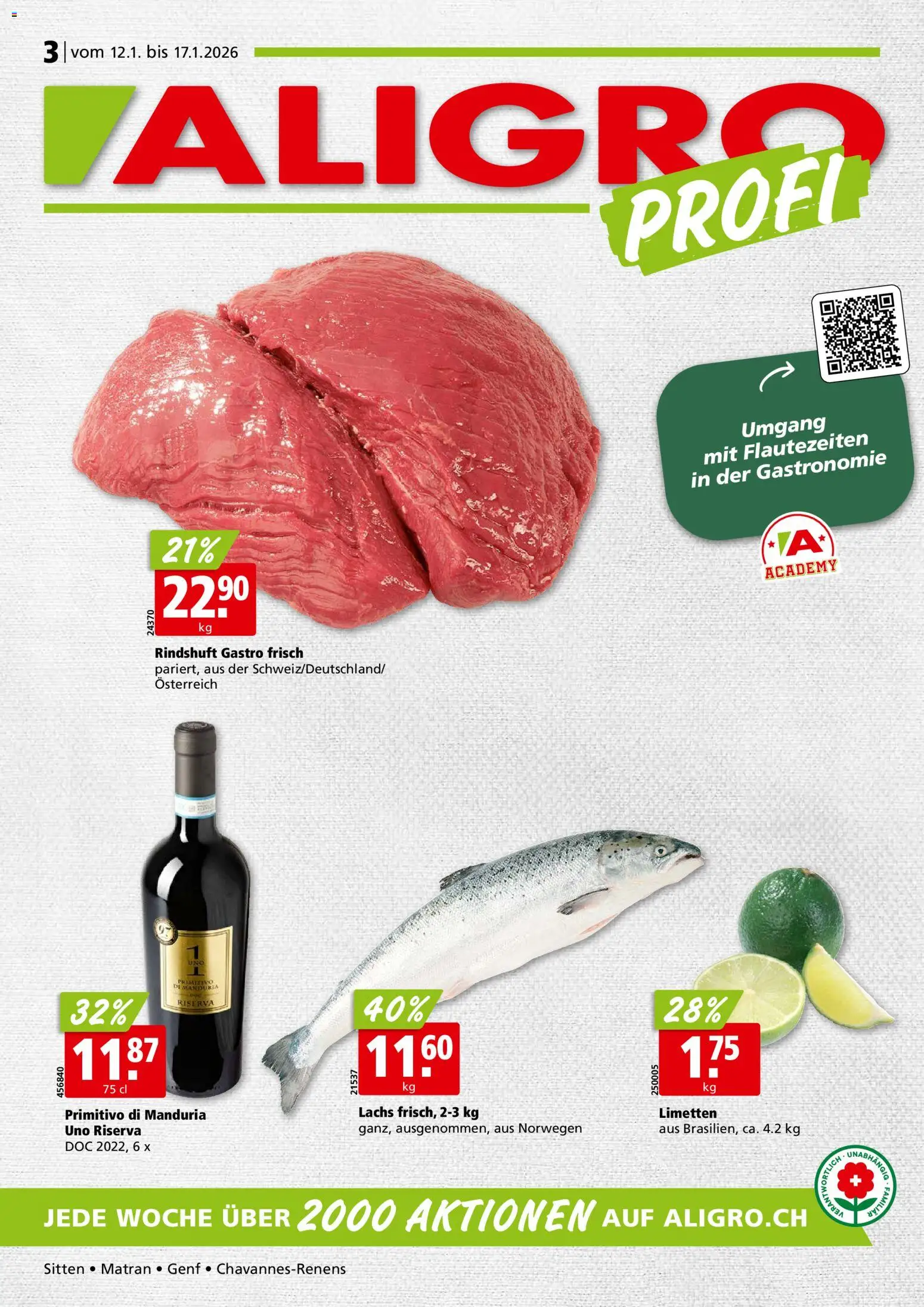 Aligro Aktionen – gültig ab 12.01.2026 | Seite: 1 | Produkte: Lachs