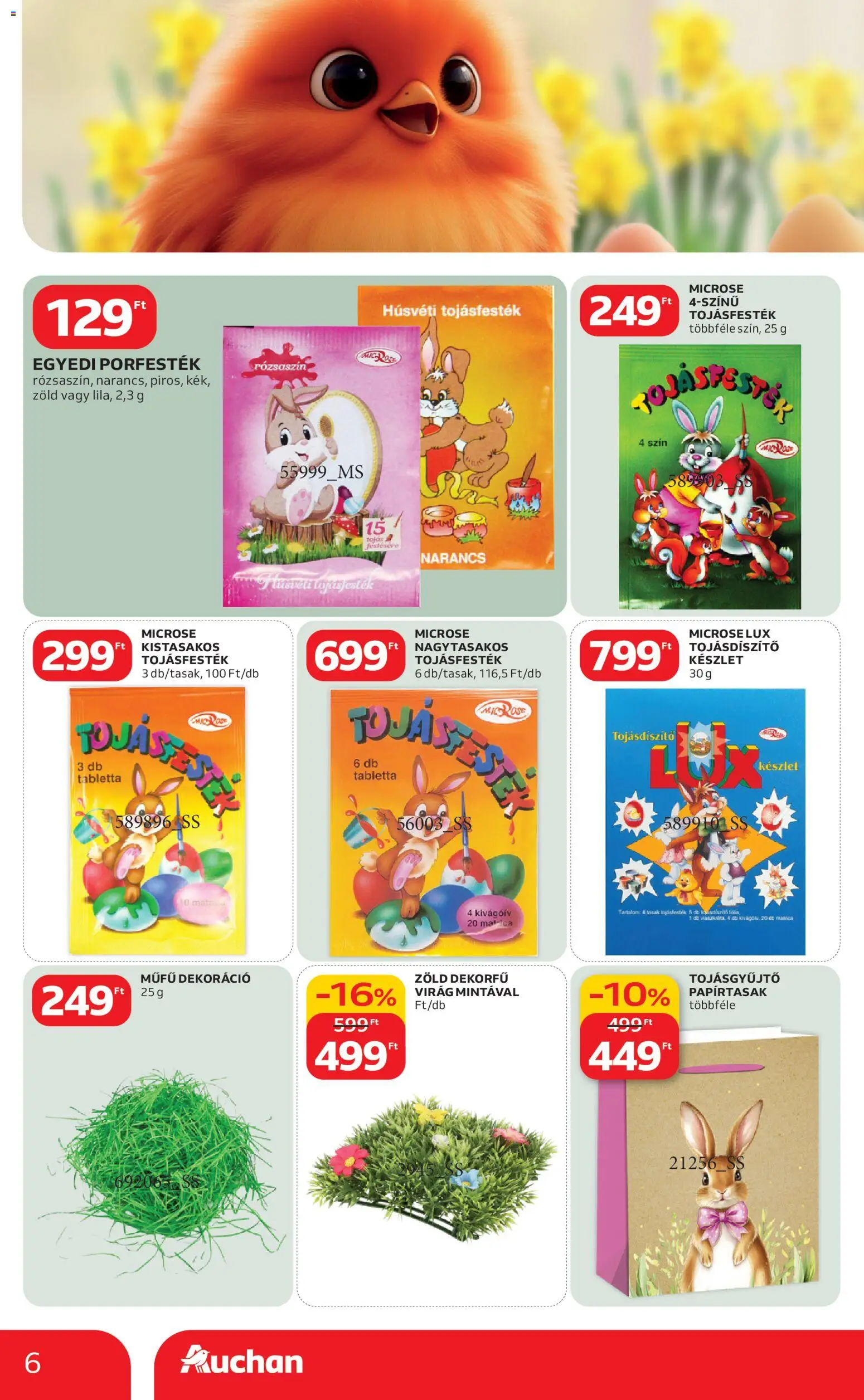 Auchan akciós ujság - amely érvényes a következő dátumtól: 19.02.2026 | Oldal: 6 | Termékek: Virag, Műfű, Narancs, Dekoráció