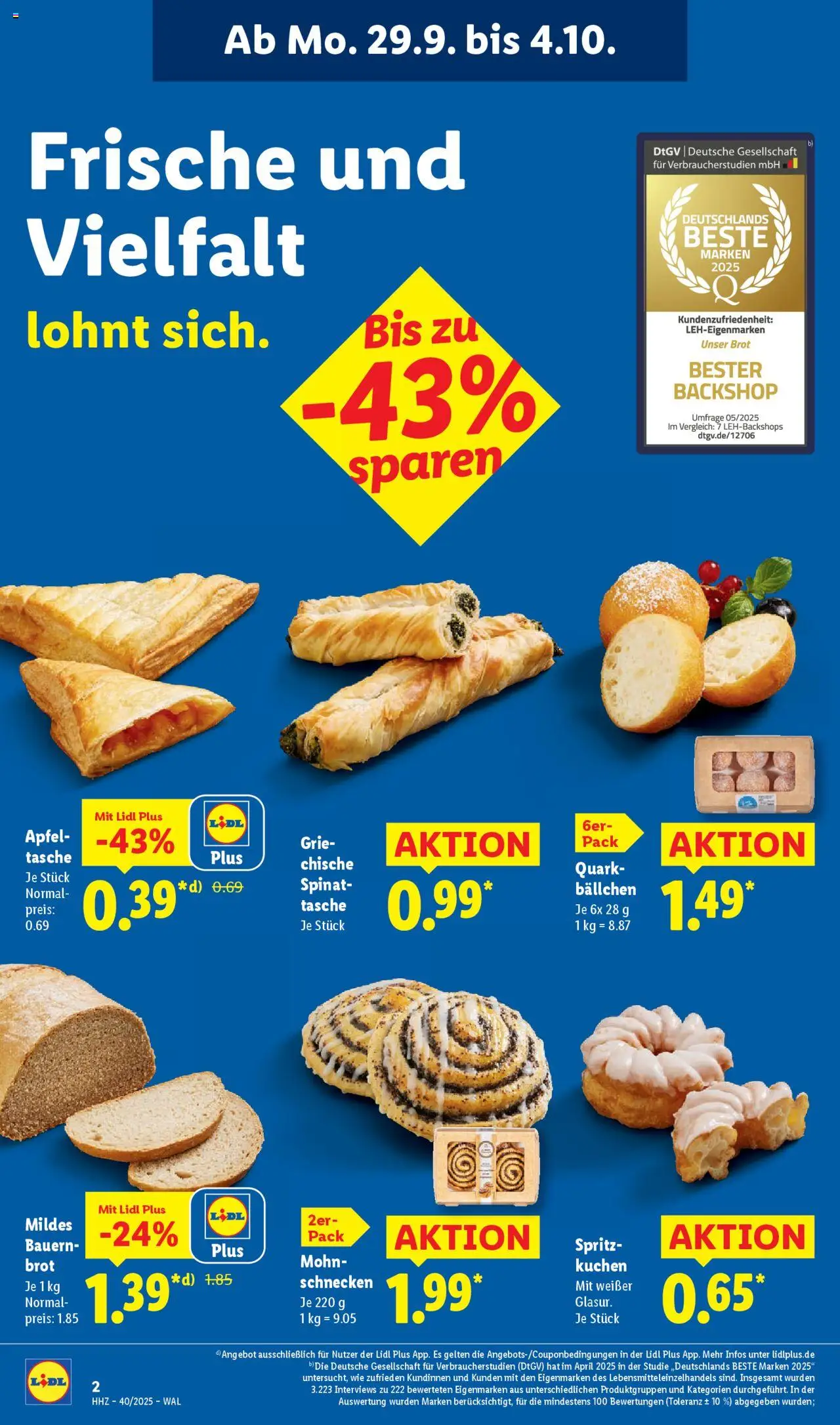 Lidl Prospekt Kornwestheim – gültig ab 29.09.2025 | Seite: 10 | Produkte: Tasche, Quark, Äpfel, Kuchen