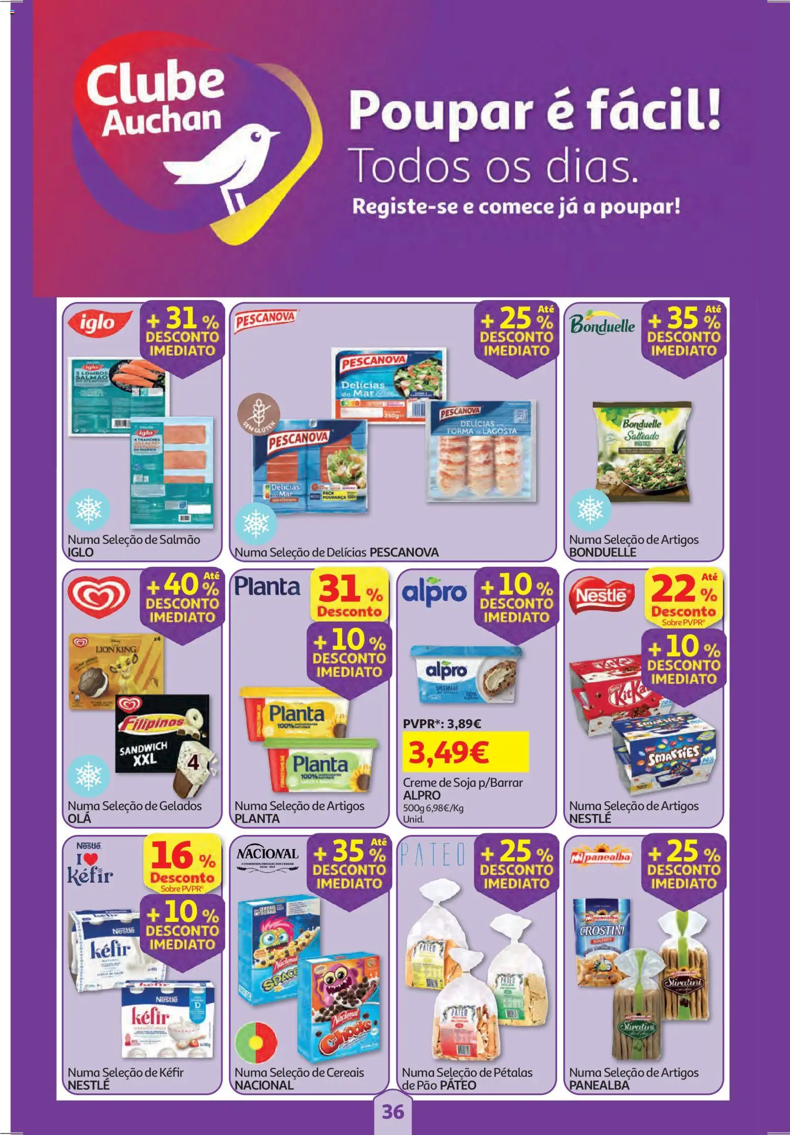 Auchan folheto │ válido de 15.01.2026 | Página: 36 | Produtos: Kefir nestlé, Nestlé, Pão, Creme