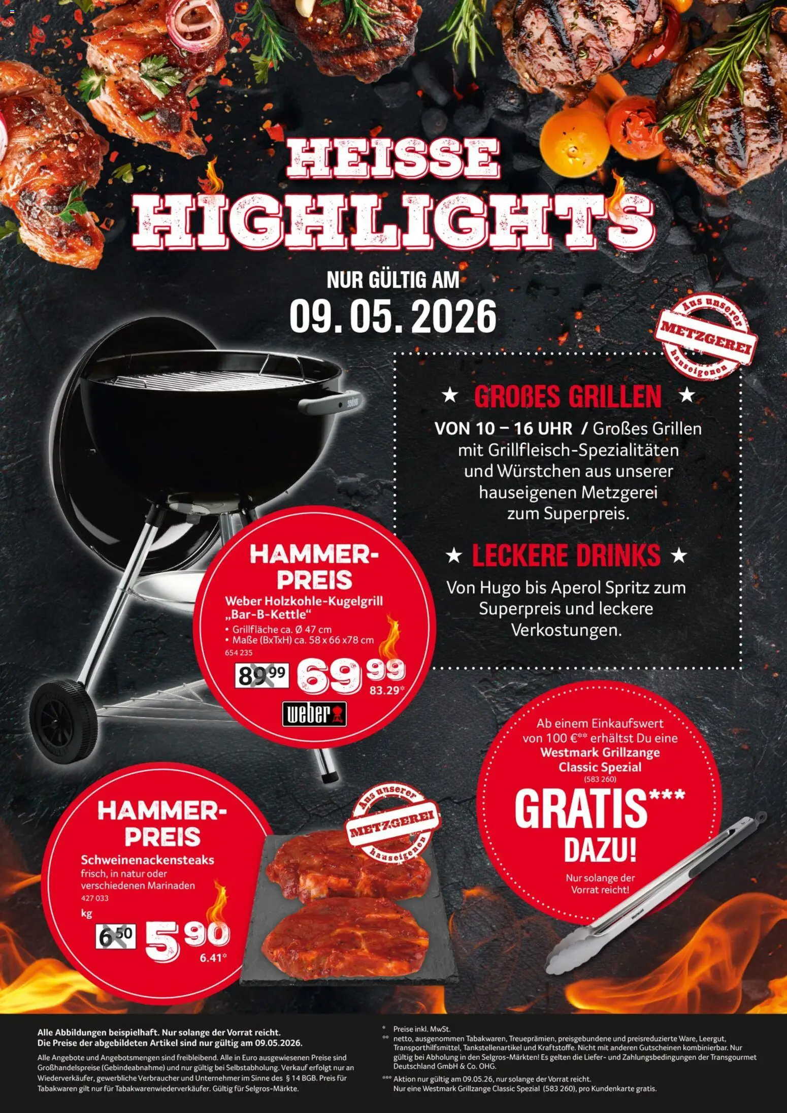 Selgros Super Grill Samstag – gültig ab 09.05.2026 | Seite: 2 | Produkte: Aperol, Hugo, Uhr