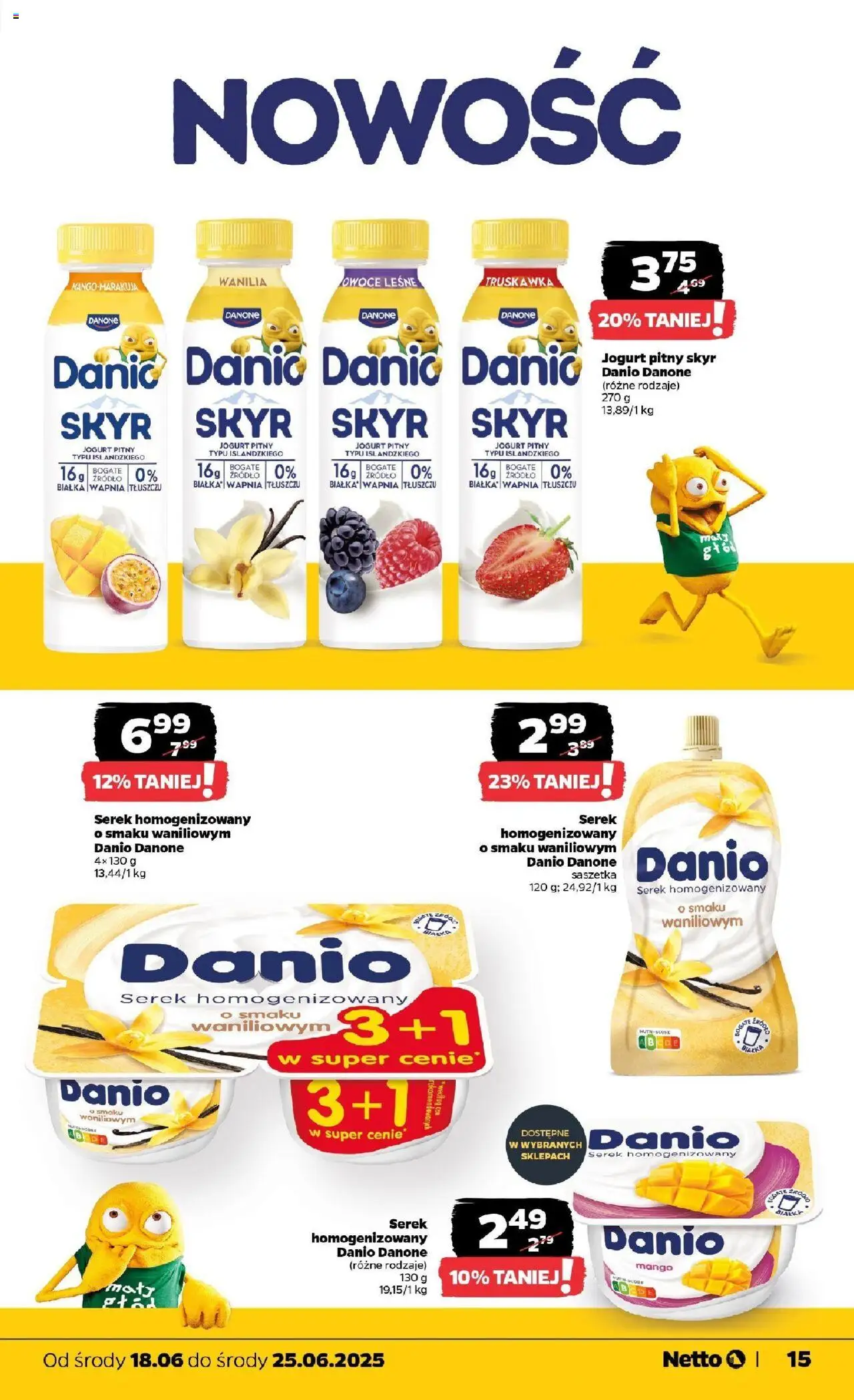 Netto gazetka - Spożywcza od 18.06.2025 | Strona: 15 | Produkty: Mango, Serek homogenizowany, Serek, Jogurt