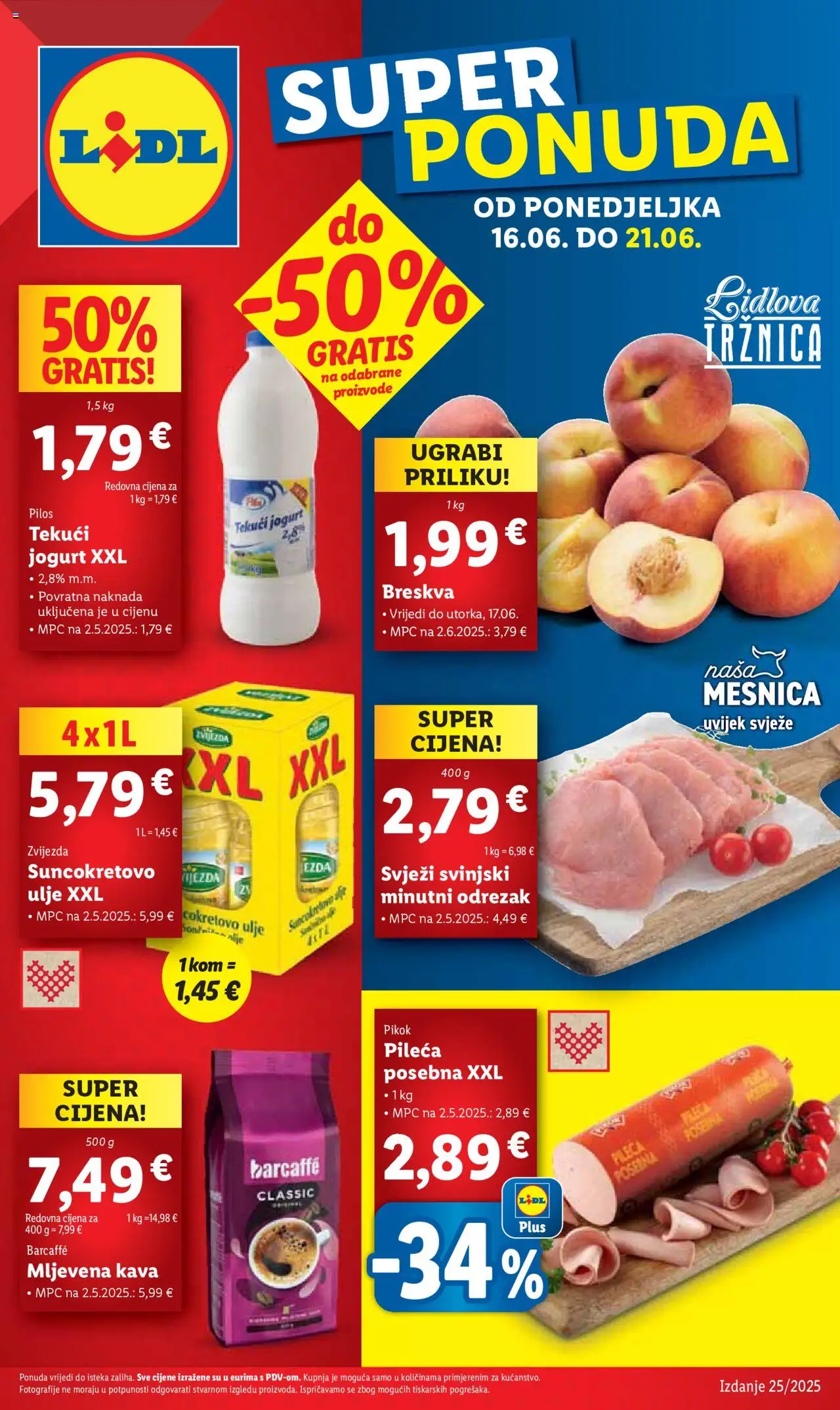 Lidl katalog | vrijedi od 16.06.2025 | Stranica: 1 | Proizvodi: Mljevena kava, Ulje, Kava, Barcaffe