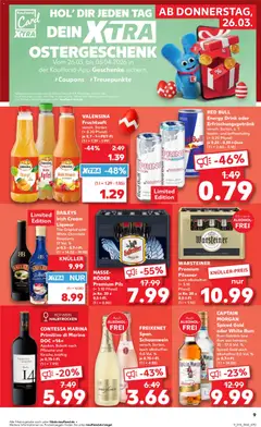 Kaufland Prospekt 	 ab 26.03.2026 gültig | Seite: 9 | Produkte: Red bull, Rotwein, Rotwein halbtrocken, Fruchtsaft