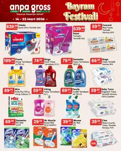 14.03.2026 tarihinden itibaren geçerli olan Anpa Gross kataloğu önizlemesi | Sayfa: 19 | Ürünler: Arap sabunu, Tuvalet, Yüzey temizleyici, Soda