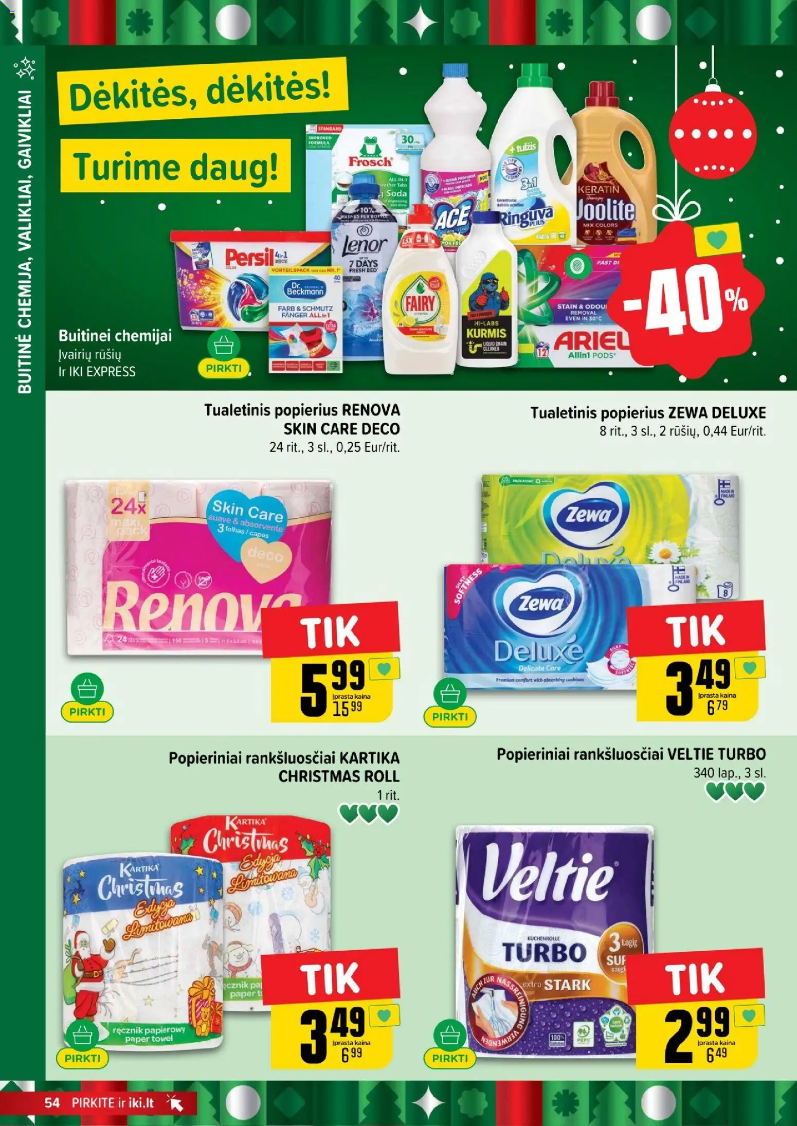 IKI akcijos nuo 08.12.2025 | Puslapis: 54 | Prekių: Tualetinis popierius