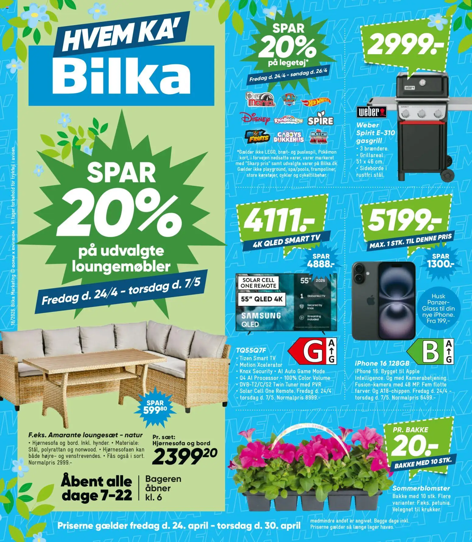 Bilka tilbudsavis – gyldig fra 24.04.2026 | Side: 1 | Produkter: Processor, Hjørnesofa, Smart TV, Loungesæt
