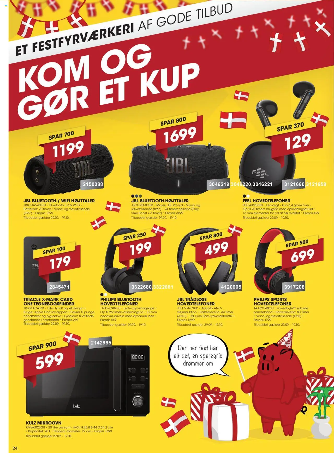 Punkt1 tilbudsavis – gyldig fra 29.09.2025 | Side: 24 | Produkter: Lyd, Hovedtelefoner, Højttaler