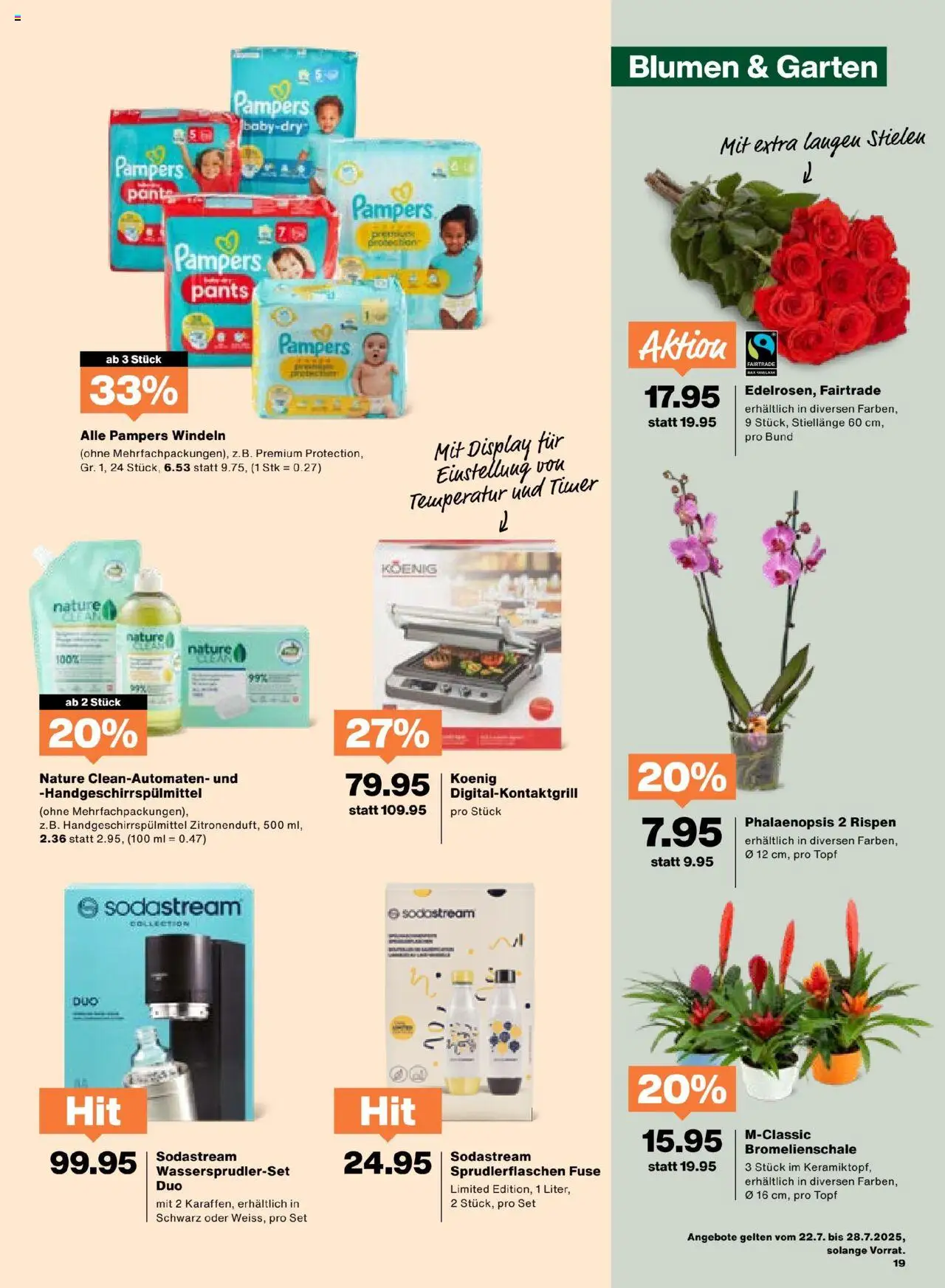 Migros Aktionen ab 22.07.2025 | Seite: 19 | Produkte: Grill, Pampers