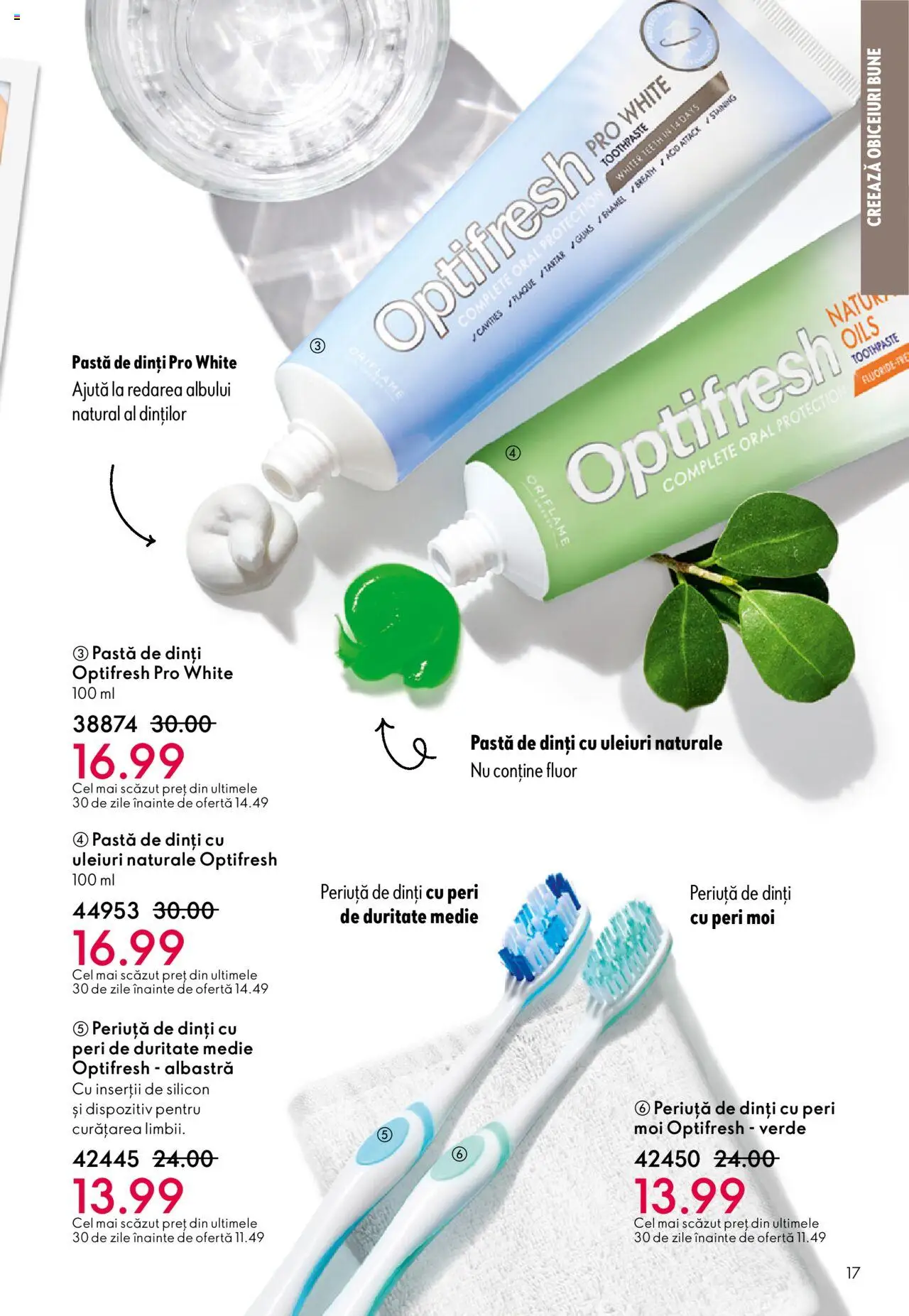 Noul catalog Oriflame – valabil de la 01.10.2025 | Pagină: 17 | Produse: Pastă de dinți, Periuță de dinți