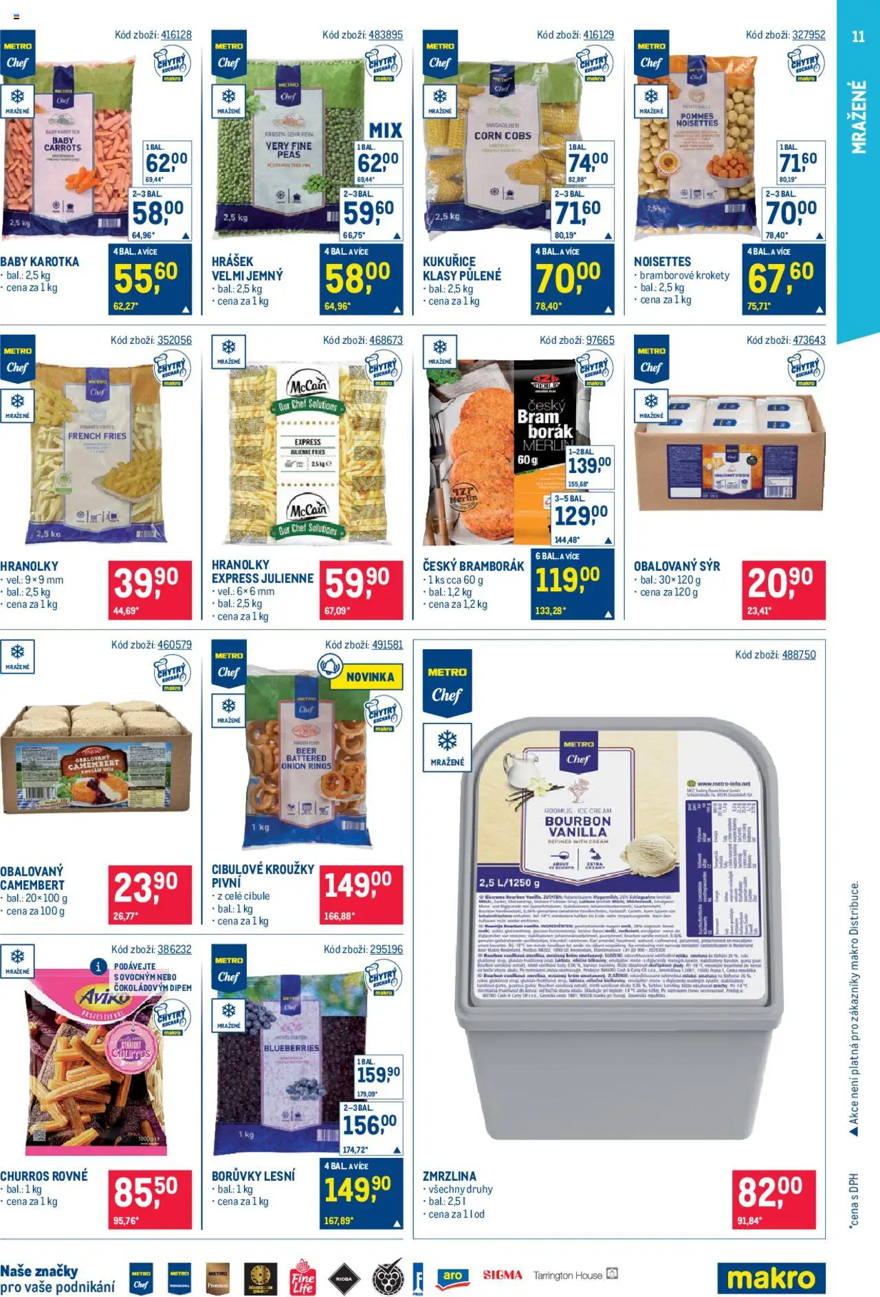 Makro leták - Gastronomie od 13.08.2025 | Strana: 11 | Produkty: Krokety, Bourbon, Cibulové kroužky, Hrášek