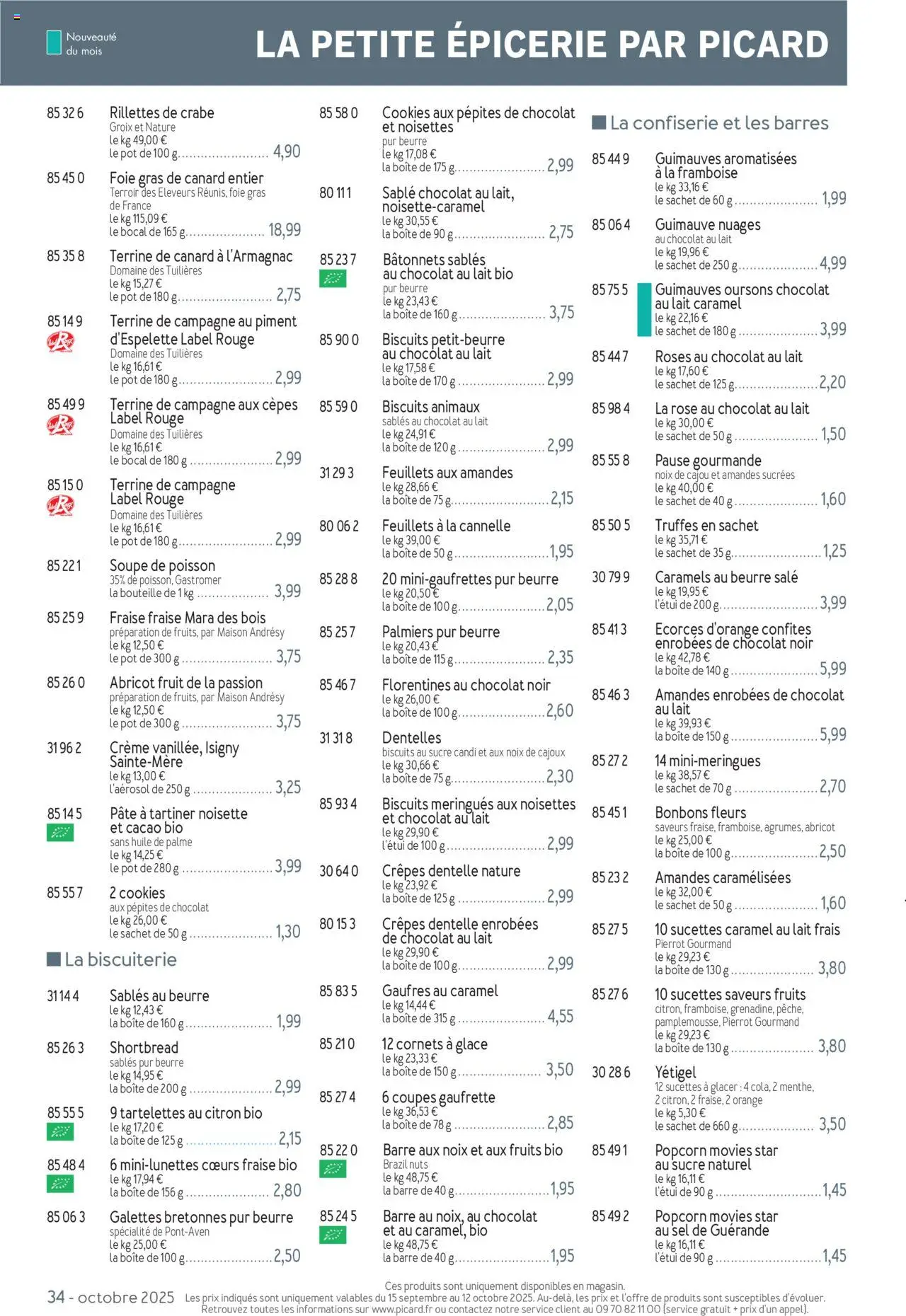 {H1} | Page: 34 | Produits: Orange, Noisettes, Crabe, Gaufres