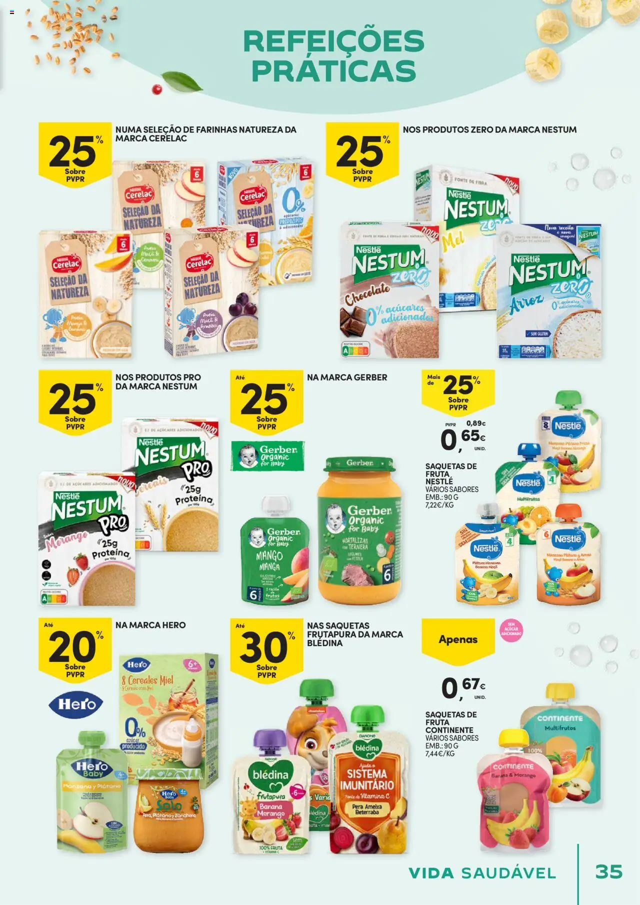 Continente - Vida Saudável: É de quem quer comer bem sem ginástica na carteira │ válido de 21.10.2025 | Página: 35 | Produtos: Beterraba, Arroz, Açúcar, Proteina