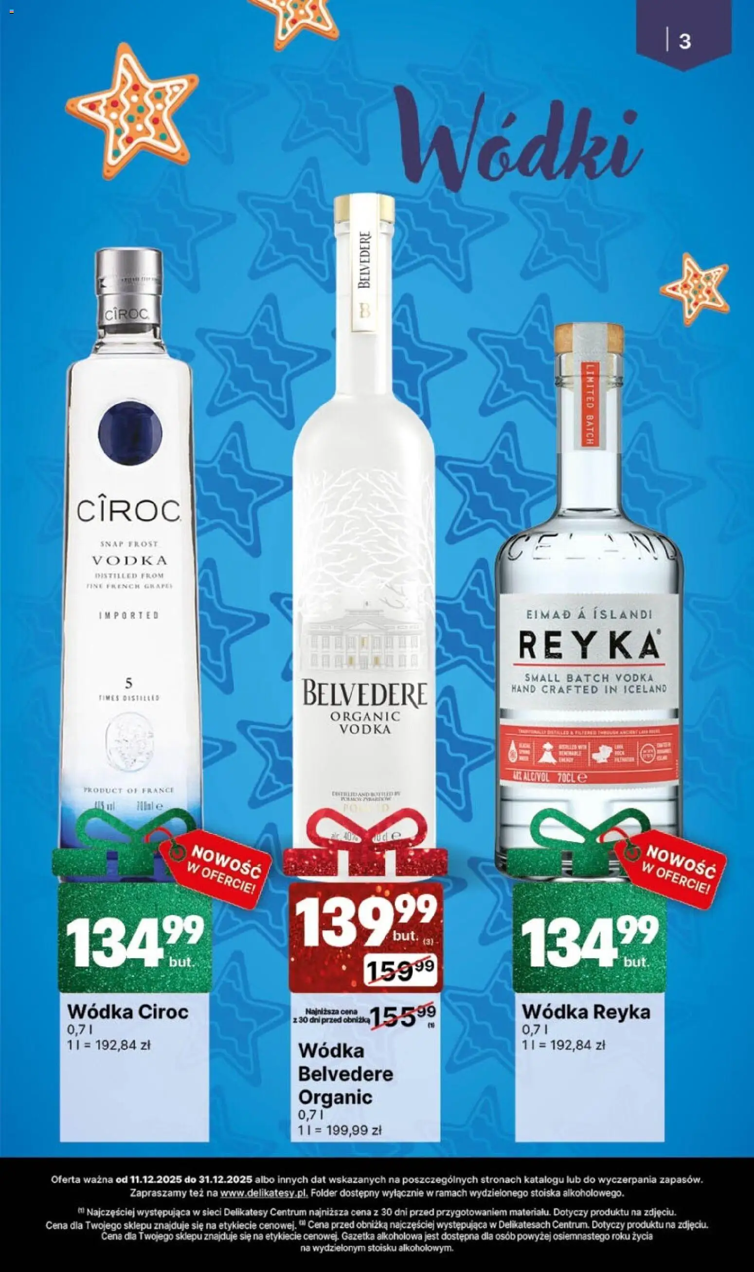 Delikatesy Centrum Gazetka alkoholowa od 11.12.2025 | Strona: 3 | Produkty: Delikatesy, Vodka, Wódka